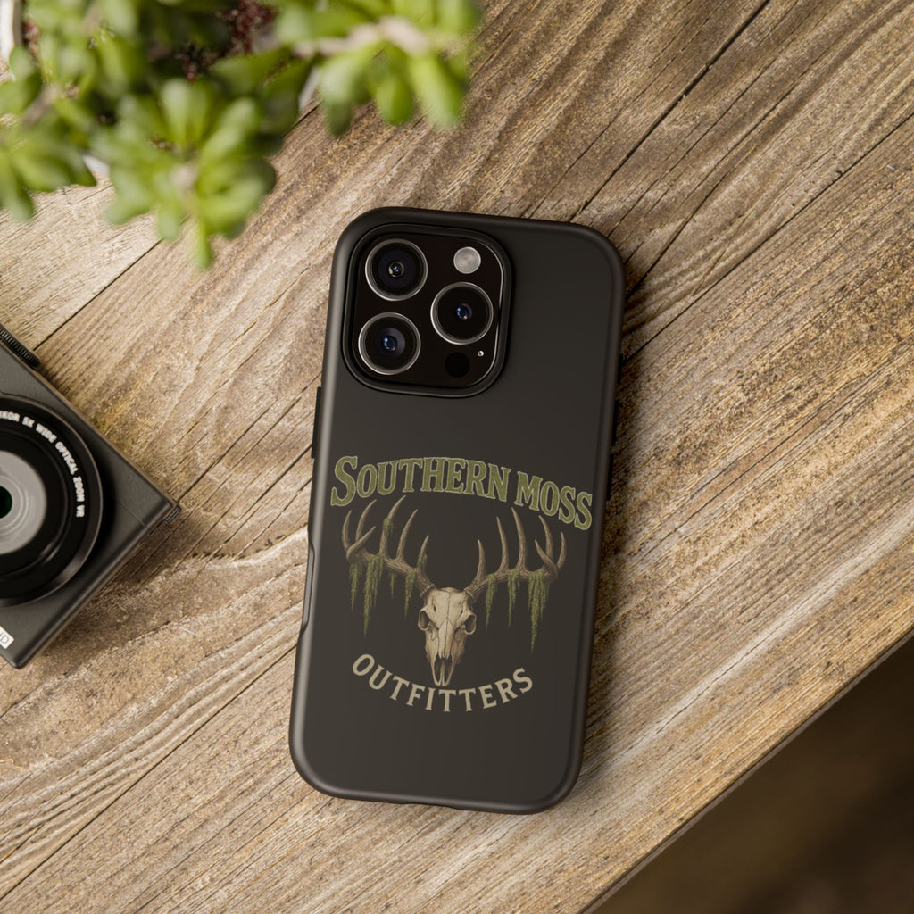 Southern Moss Outfitters Skull Phone Case – Rugged Deer Antler Design, Outdoor Gear, Hunting Accessories, Rustic Style, Gift for Adventurers