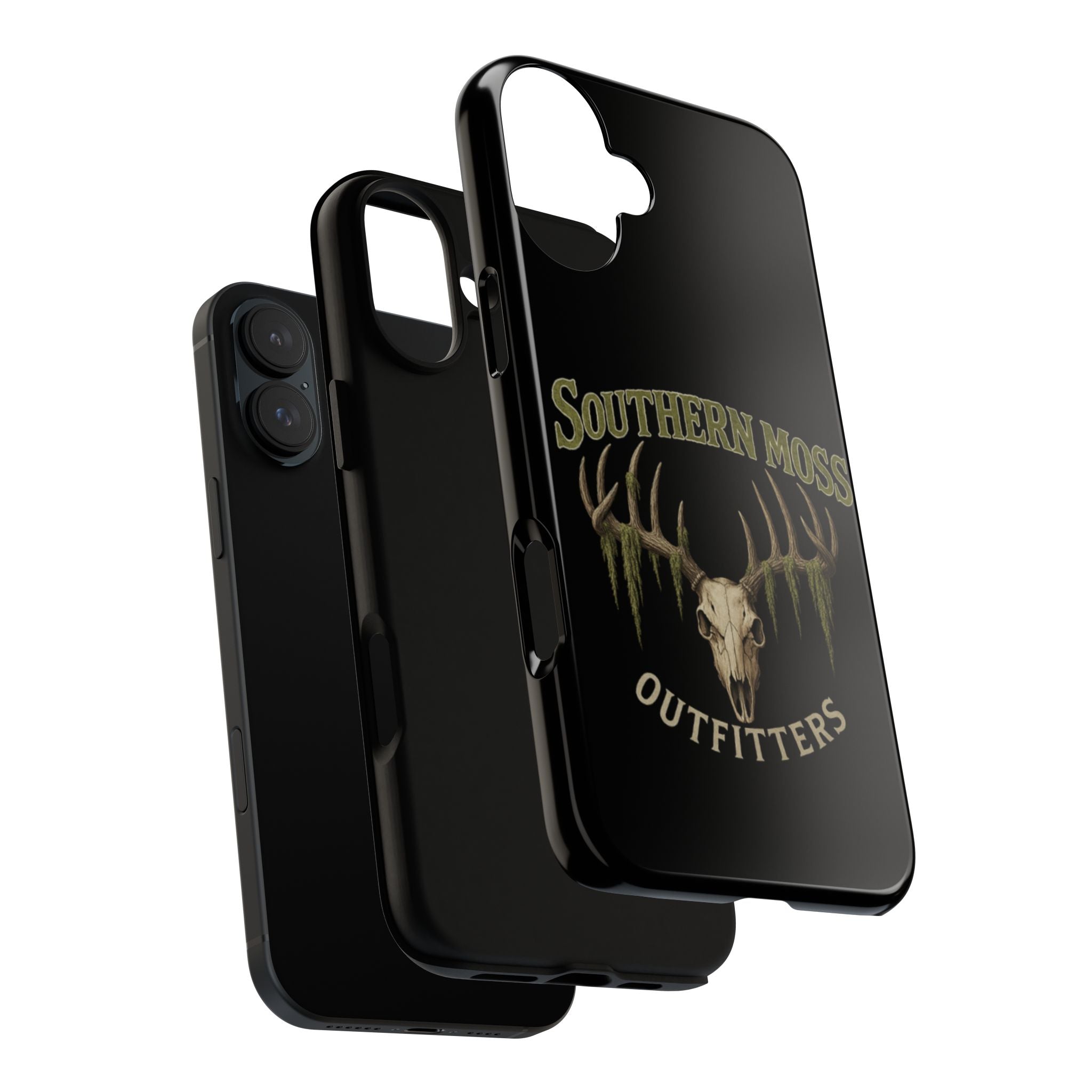 Southern Moss Outfitters Skull Phone Case – Rugged Deer Antler Design, Outdoor Gear, Hunting Accessories, Rustic Style, Gift for Adventurers