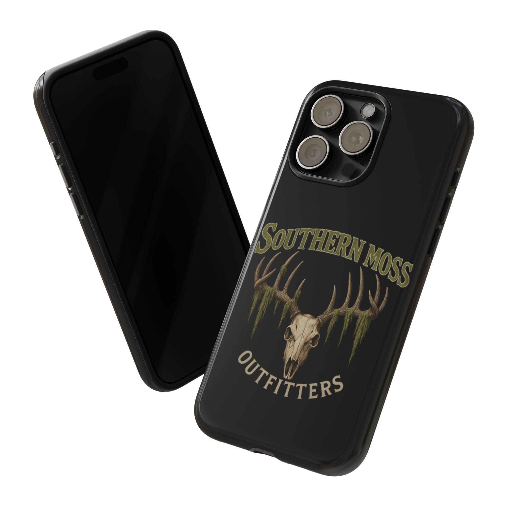 Southern Moss Outfitters Skull Phone Case – Rugged Deer Antler Design, Outdoor Gear, Hunting Accessories, Rustic Style, Gift for Adventurers