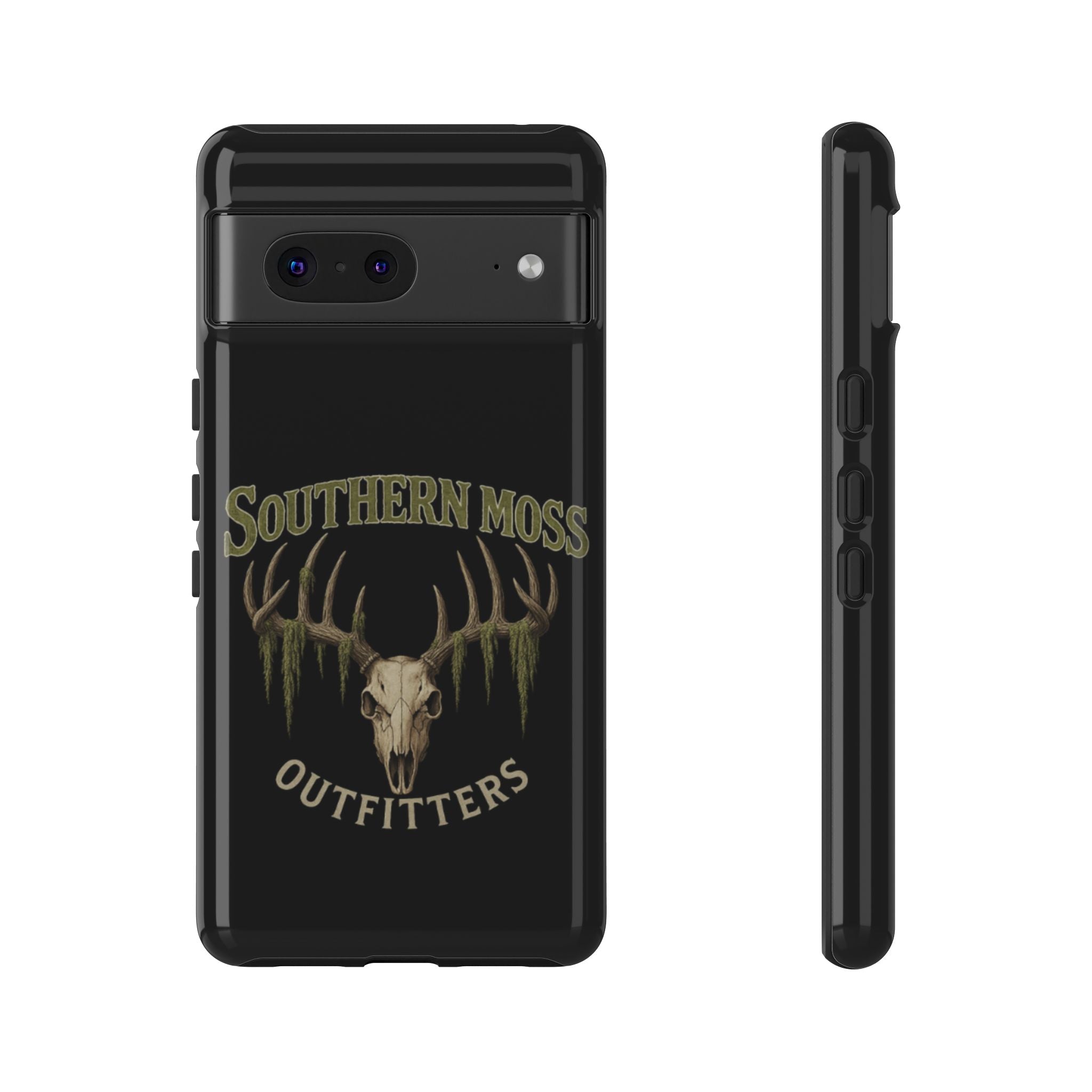 Southern Moss Outfitters Skull Phone Case – Rugged Deer Antler Design, Outdoor Gear, Hunting Accessories, Rustic Style, Gift for Adventurers