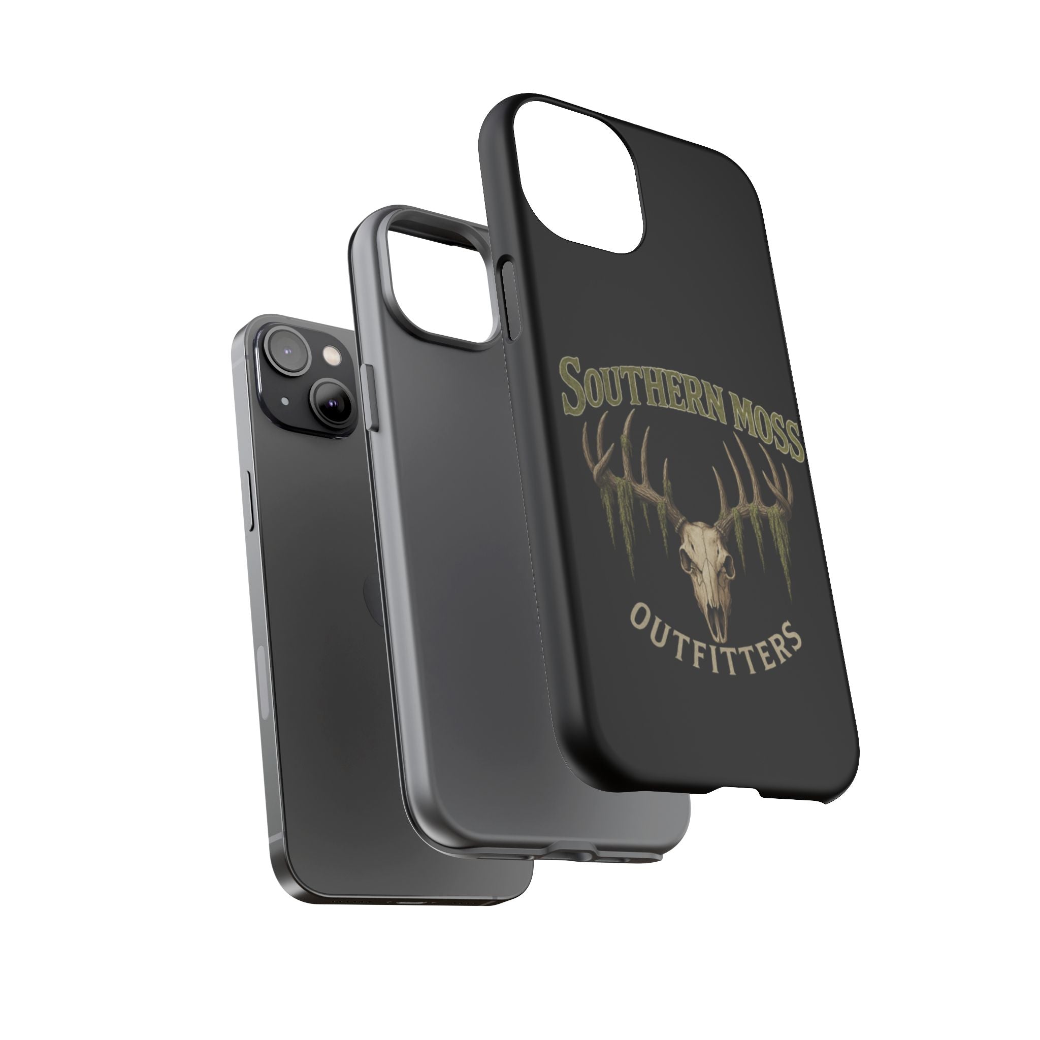 Southern Moss Outfitters Skull Phone Case – Rugged Deer Antler Design, Outdoor Gear, Hunting Accessories, Rustic Style, Gift for Adventurers