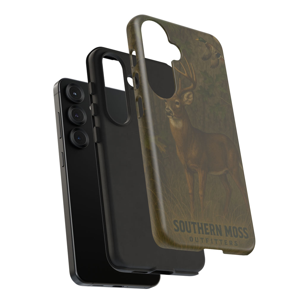 Hunting Phone Case – Deer & Ducks Design | Southern Moss Outfitters | Rugged Camo Outdoor iPhone Case