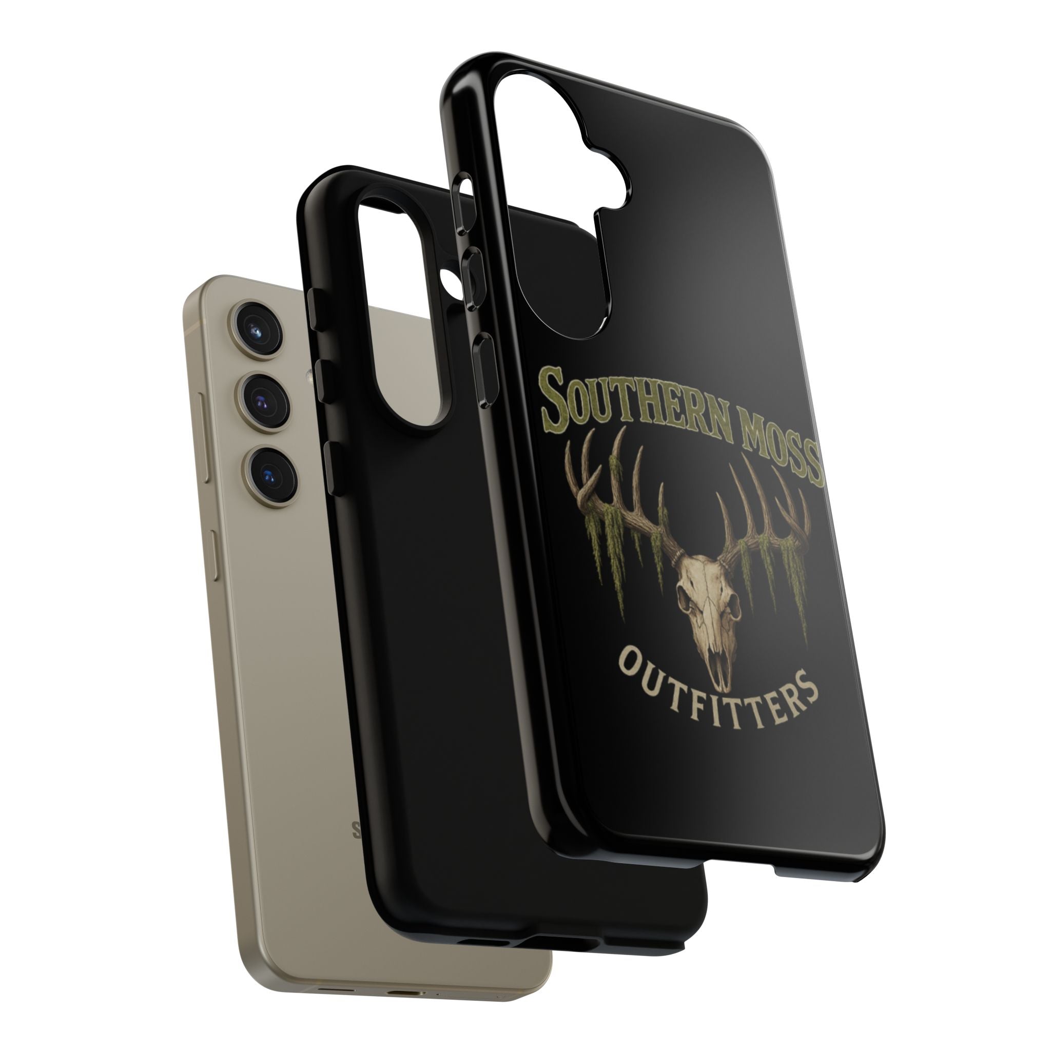 Southern Moss Outfitters Skull Phone Case – Rugged Deer Antler Design, Outdoor Gear, Hunting Accessories, Rustic Style, Gift for Adventurers