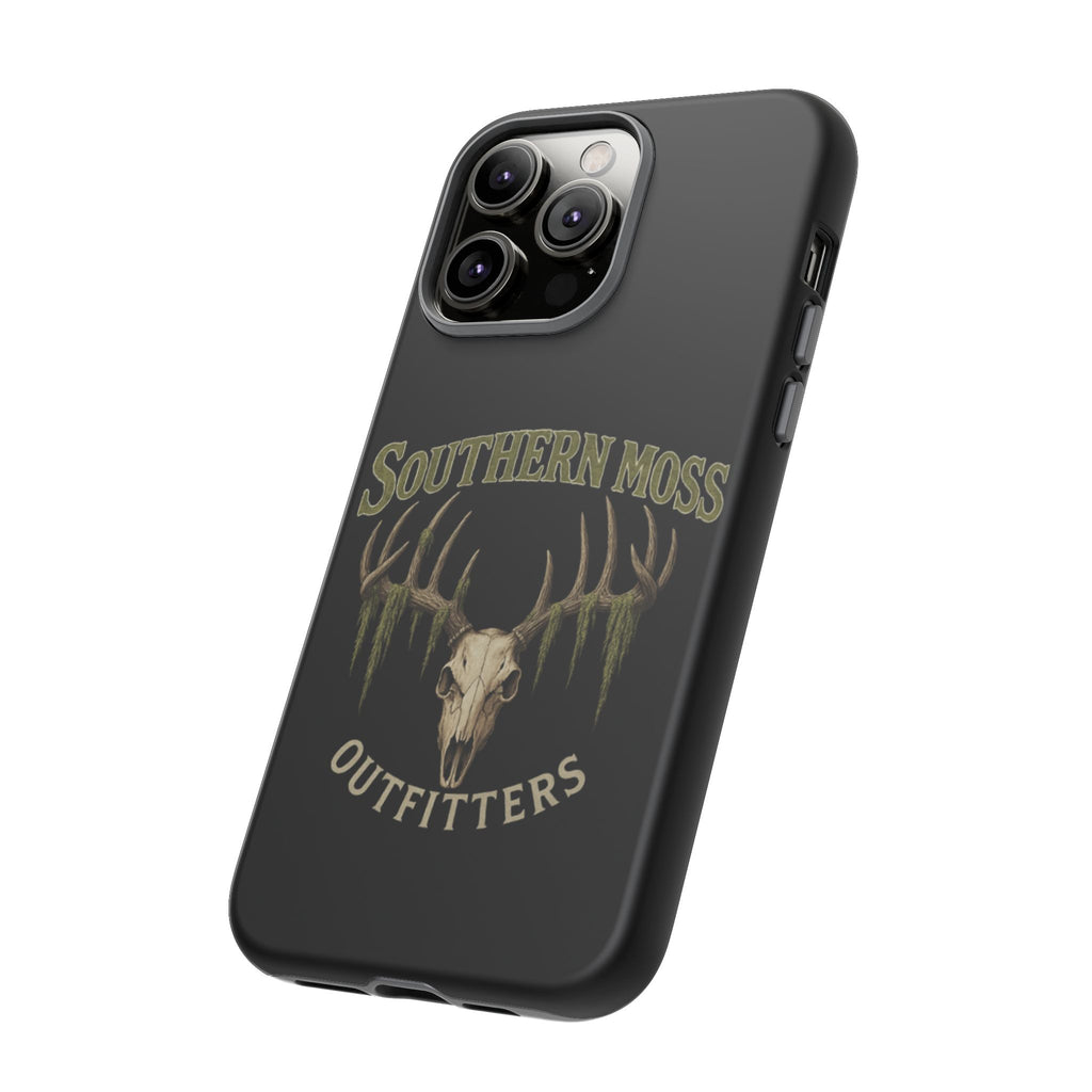 Southern Moss Outfitters Skull Phone Case – Rugged Deer Antler Design, Outdoor Gear, Hunting Accessories, Rustic Style, Gift for Adventurers
