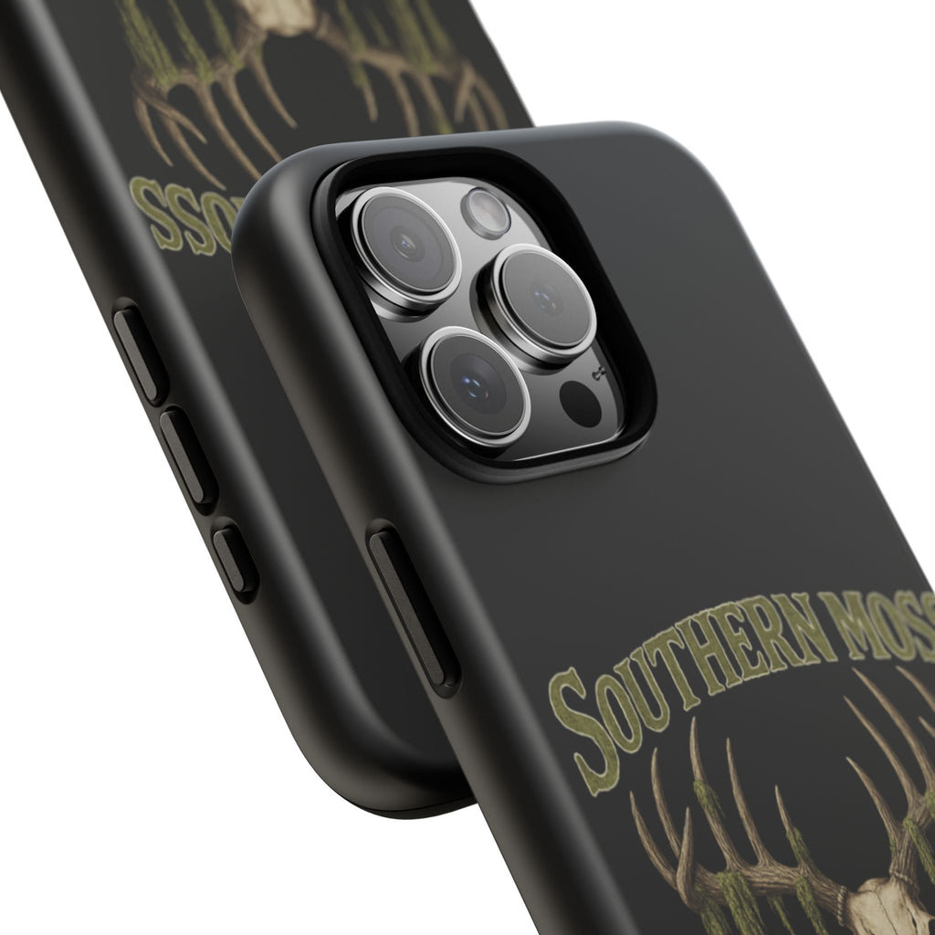 Southern Moss Outfitters Skull Phone Case – Rugged Deer Antler Design, Outdoor Gear, Hunting Accessories, Rustic Style, Gift for Adventurers