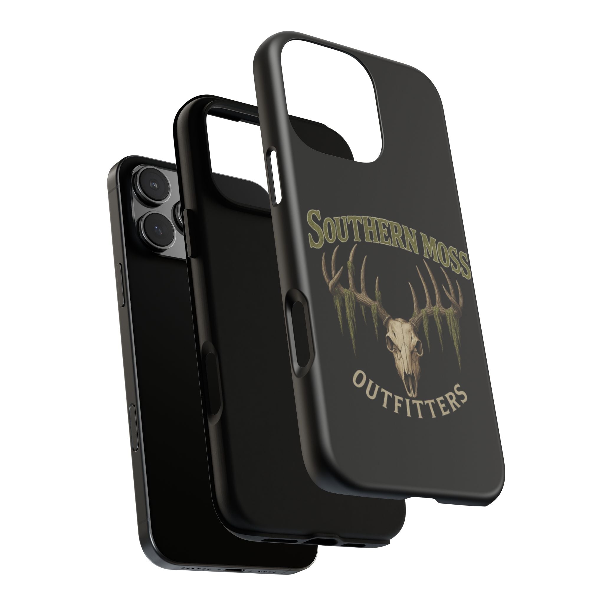 Southern Moss Outfitters Skull Phone Case – Rugged Deer Antler Design, Outdoor Gear, Hunting Accessories, Rustic Style, Gift for Adventurers