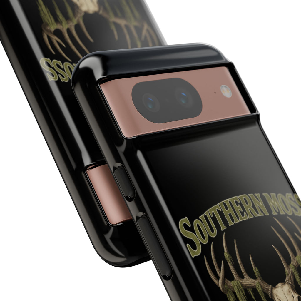 Southern Moss Outfitters Skull Phone Case – Rugged Deer Antler Design, Outdoor Gear, Hunting Accessories, Rustic Style, Gift for Adventurers