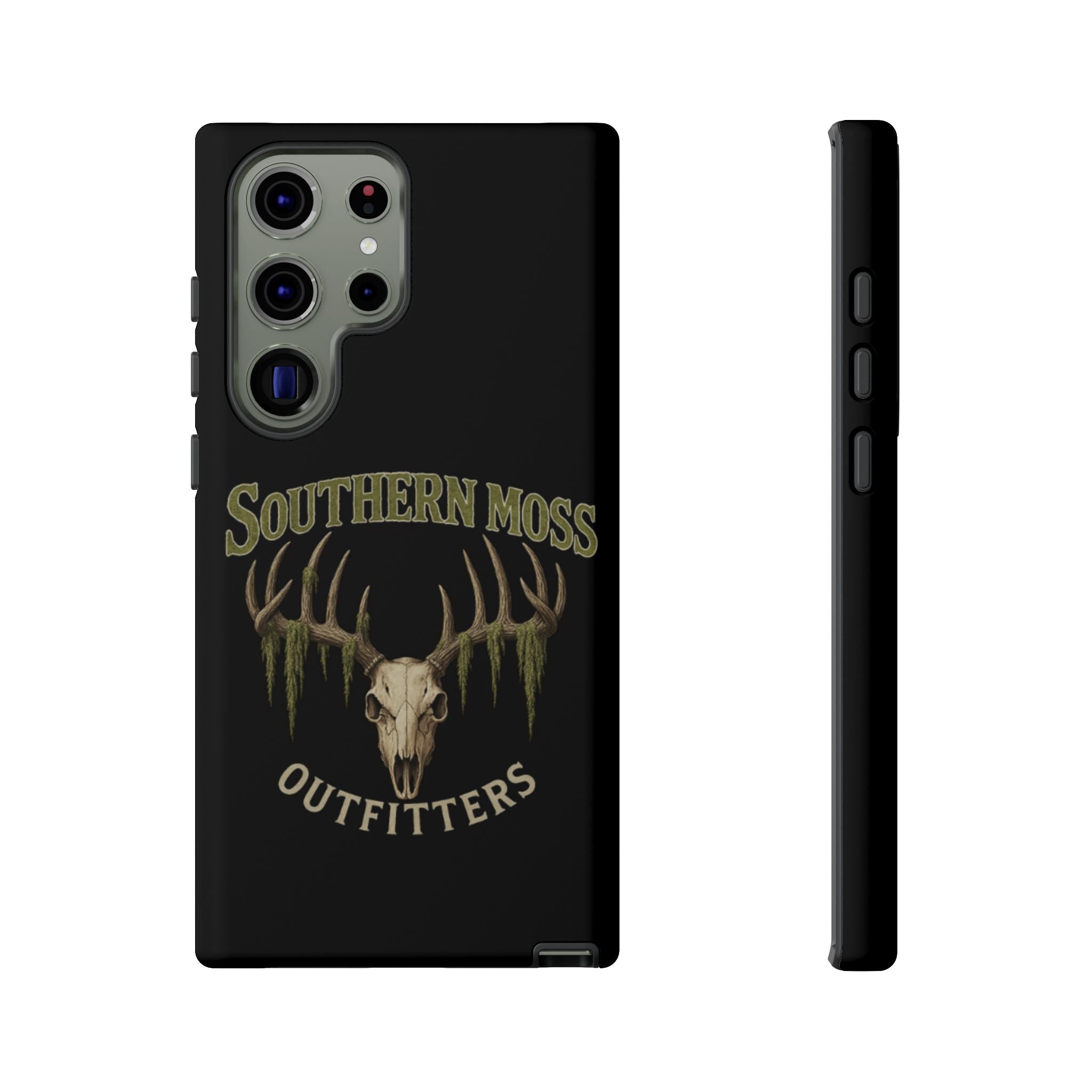 Southern Moss Outfitters Skull Phone Case – Rugged Deer Antler Design, Outdoor Gear, Hunting Accessories, Rustic Style, Gift for Adventurers