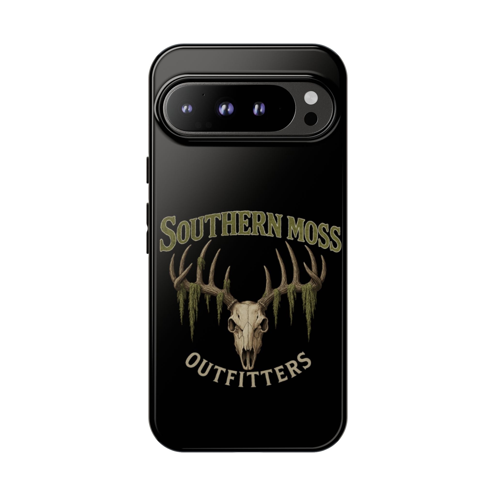Southern Moss Outfitters Skull Phone Case – Rugged Deer Antler Design, Outdoor Gear, Hunting Accessories, Rustic Style, Gift for Adventurers