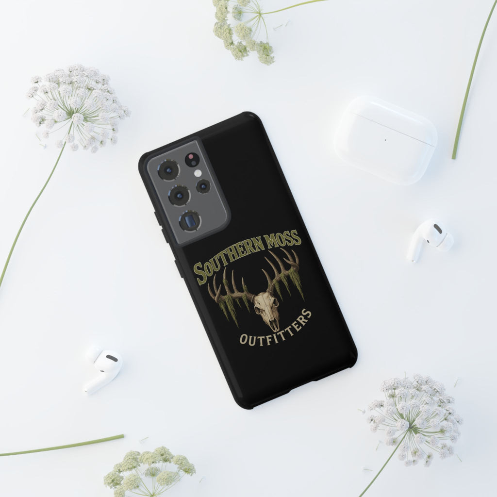 Southern Moss Outfitters Skull Phone Case – Rugged Deer Antler Design, Outdoor Gear, Hunting Accessories, Rustic Style, Gift for Adventurers