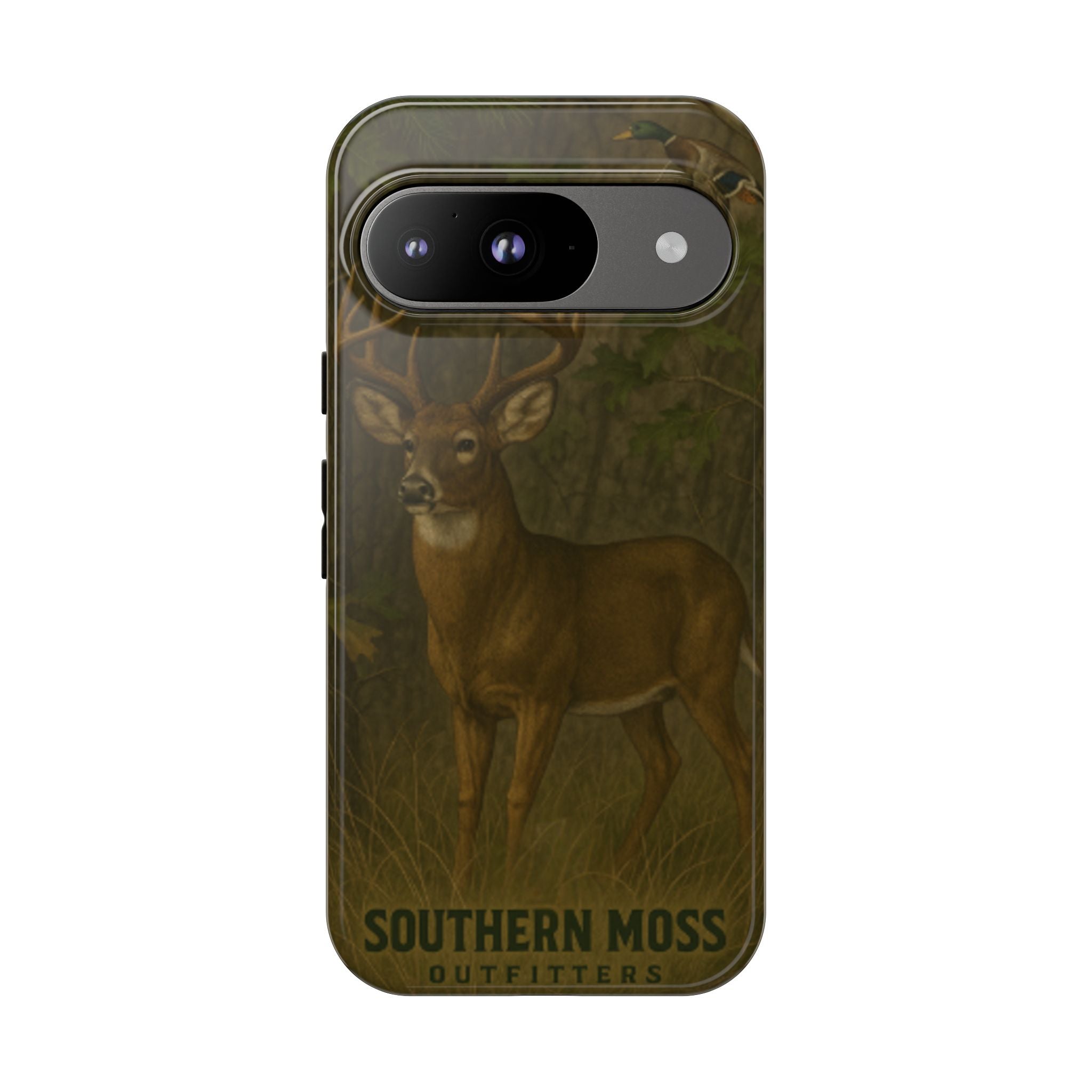 Hunting Phone Case – Deer & Ducks Design | Southern Moss Outfitters | Rugged Camo Outdoor iPhone Case