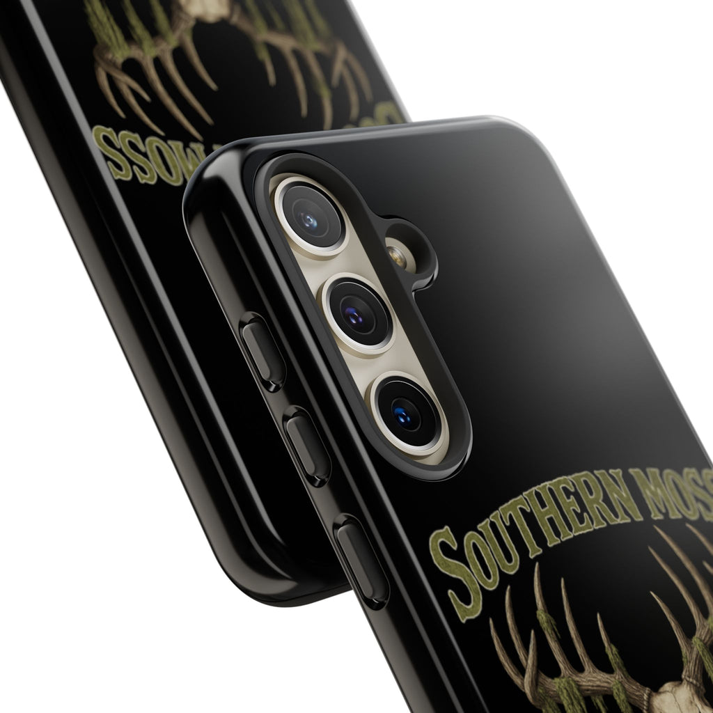 Southern Moss Outfitters Skull Phone Case – Rugged Deer Antler Design, Outdoor Gear, Hunting Accessories, Rustic Style, Gift for Adventurers