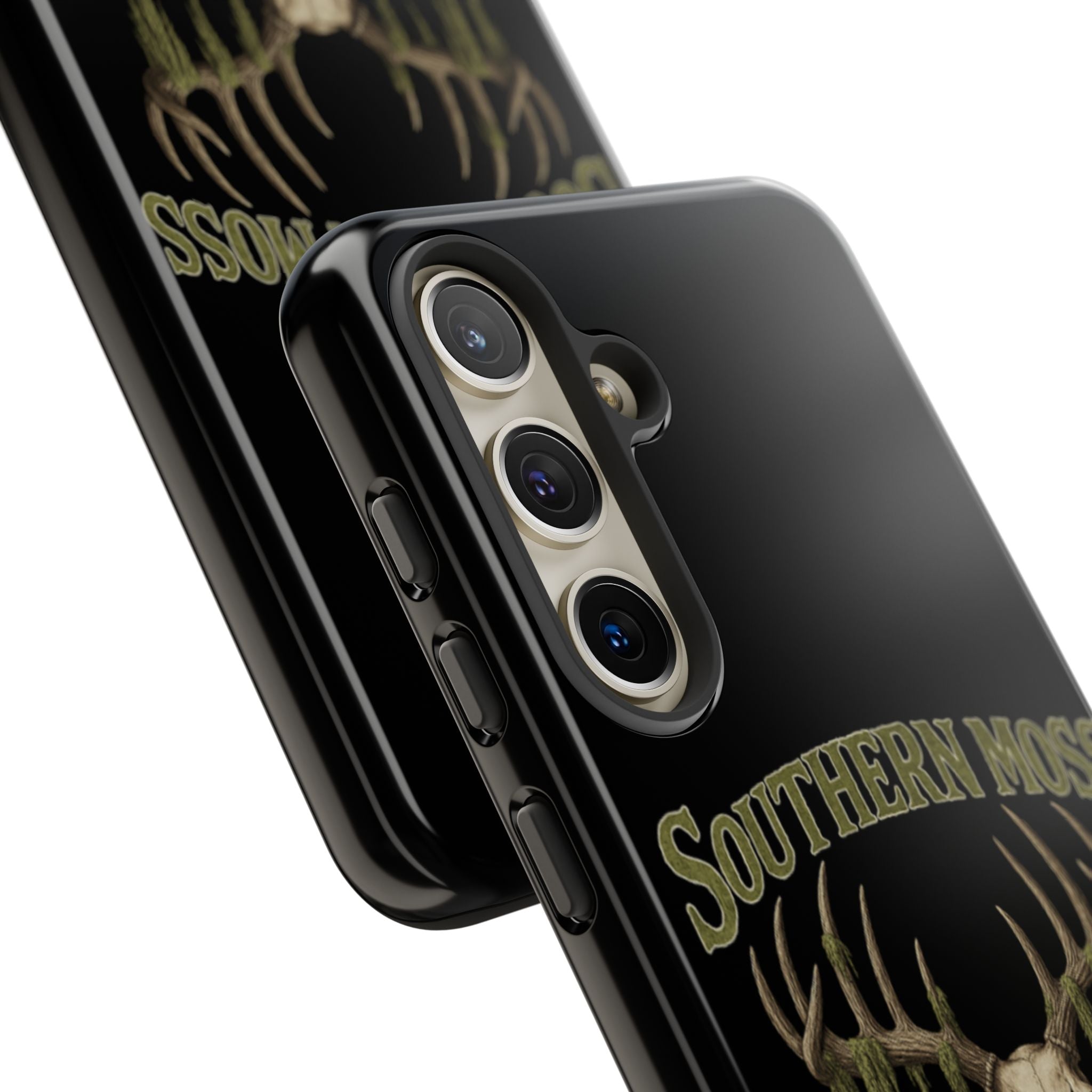 Southern Moss Outfitters Skull Phone Case – Rugged Deer Antler Design, Outdoor Gear, Hunting Accessories, Rustic Style, Gift for Adventurers