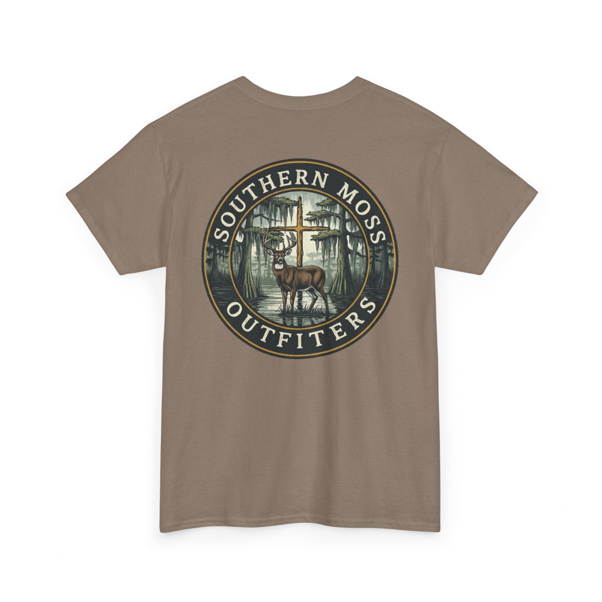 Southern Moss Outfitters Faith & Outdoors Tee Deer, Cross, Church Design, Casual Wear, Outdoor Apparel, Gift for Nature Lovers, Wildlife Tee