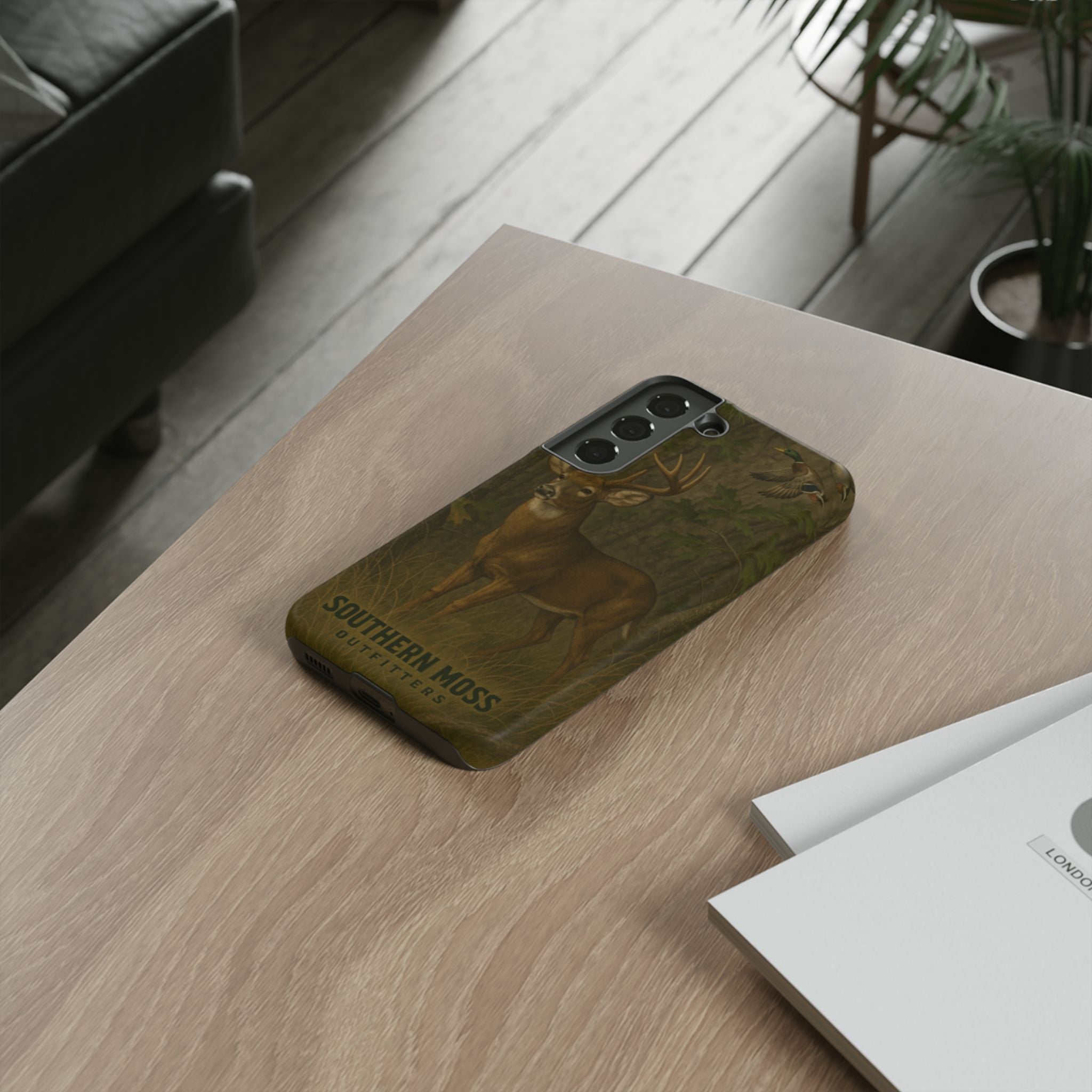Hunting Phone Case – Deer & Ducks Design | Southern Moss Outfitters | Rugged Camo Outdoor iPhone Case