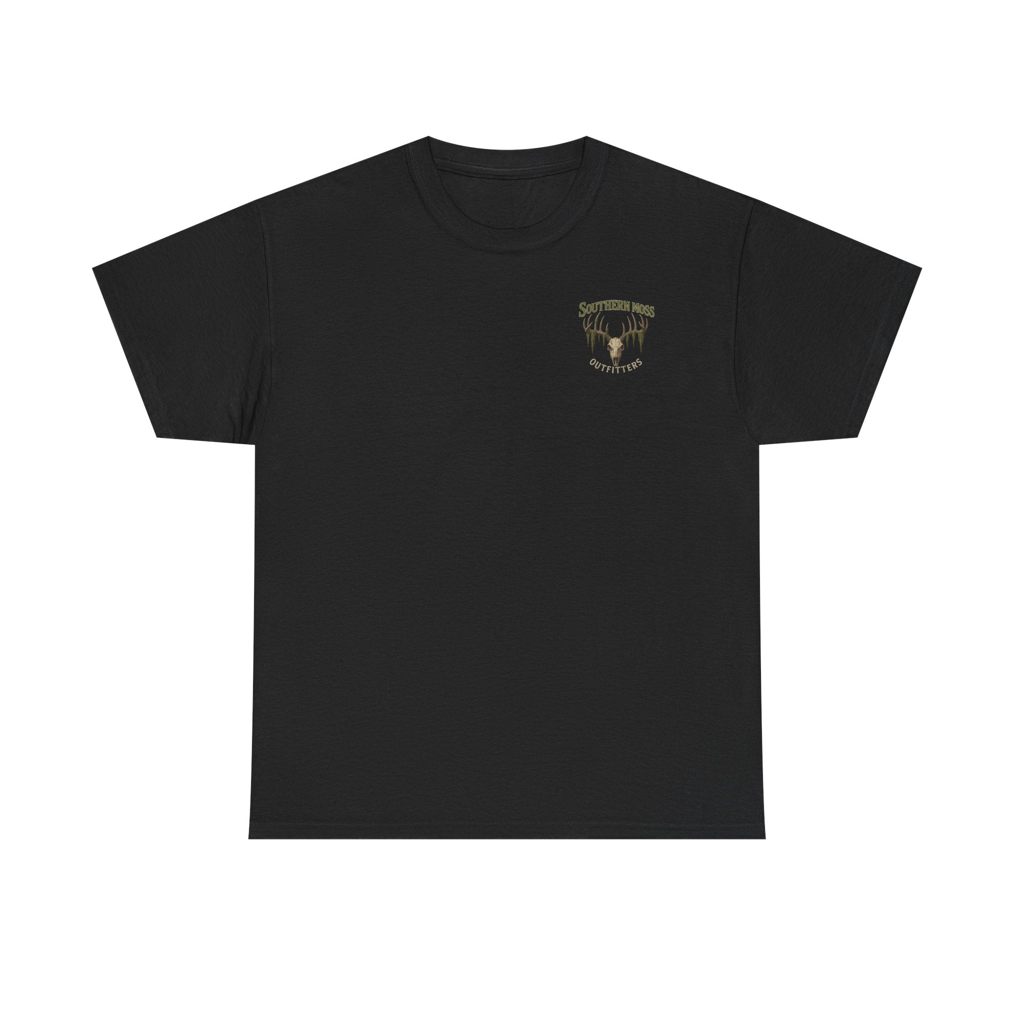 Southern Moss Outfitters Vintage Deer Skull Logo T-Shirt – Rugged Outdoor Lifestyle Tee, Casual Wear, Hunting Shirt, Outdoor Adventure, Gift for Nature Lovers