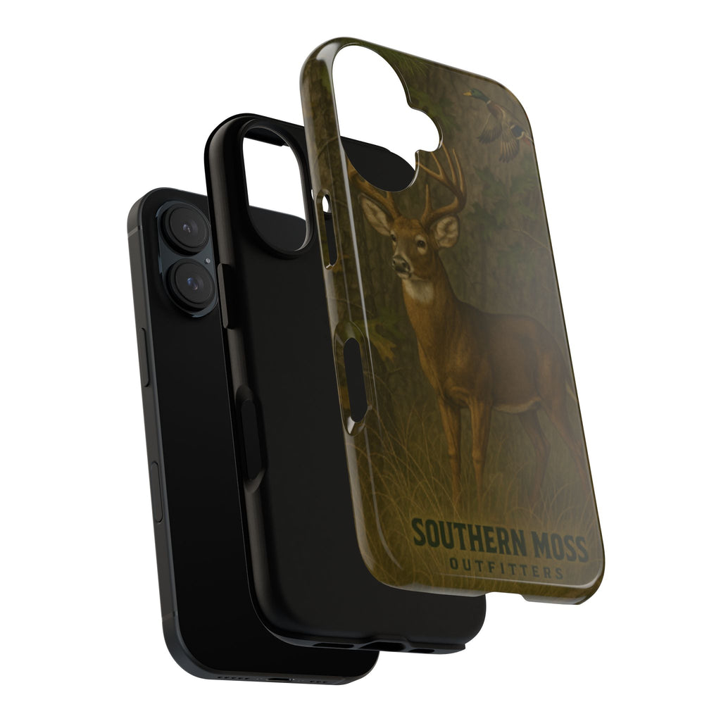 Hunting Phone Case – Deer & Ducks Design | Southern Moss Outfitters | Rugged Camo Outdoor iPhone Case