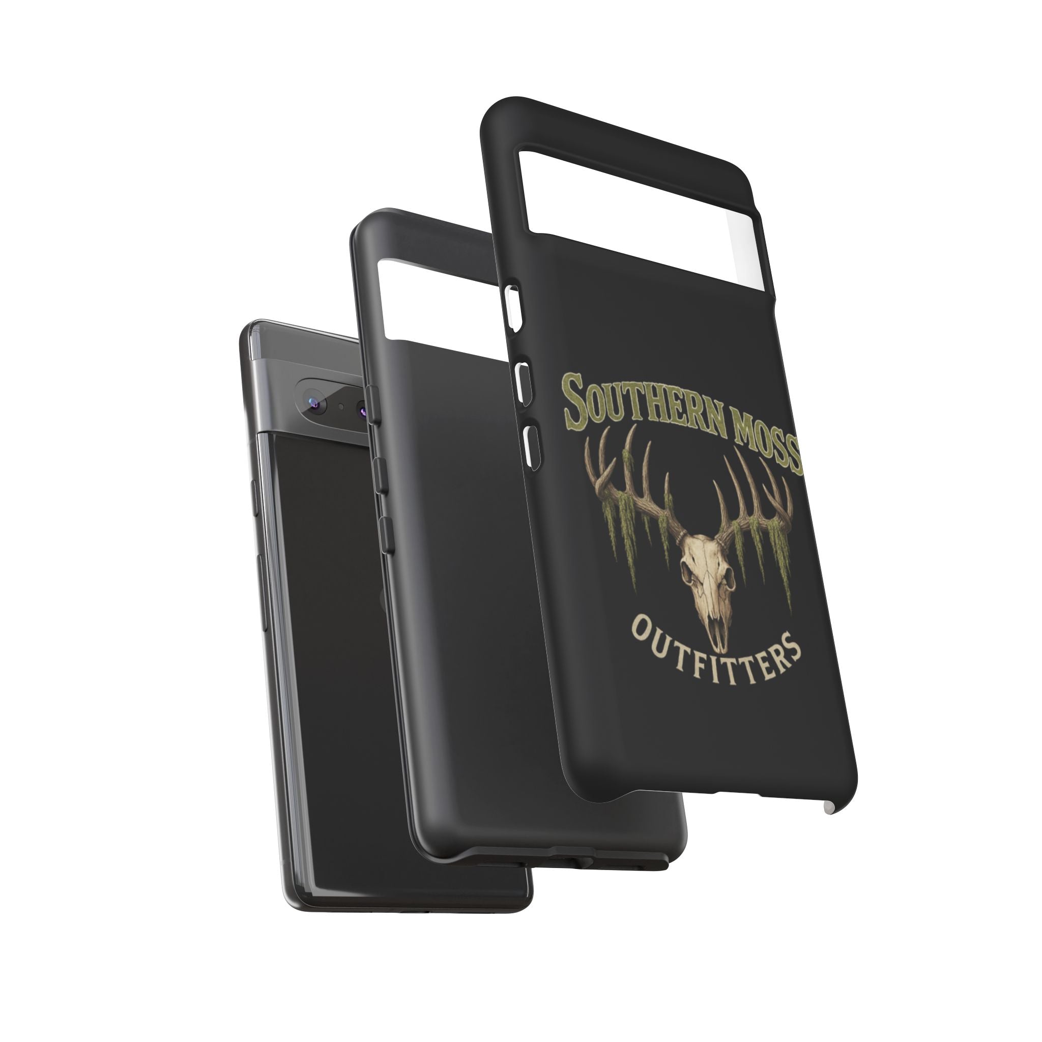 Southern Moss Outfitters Skull Phone Case – Rugged Deer Antler Design, Outdoor Gear, Hunting Accessories, Rustic Style, Gift for Adventurers