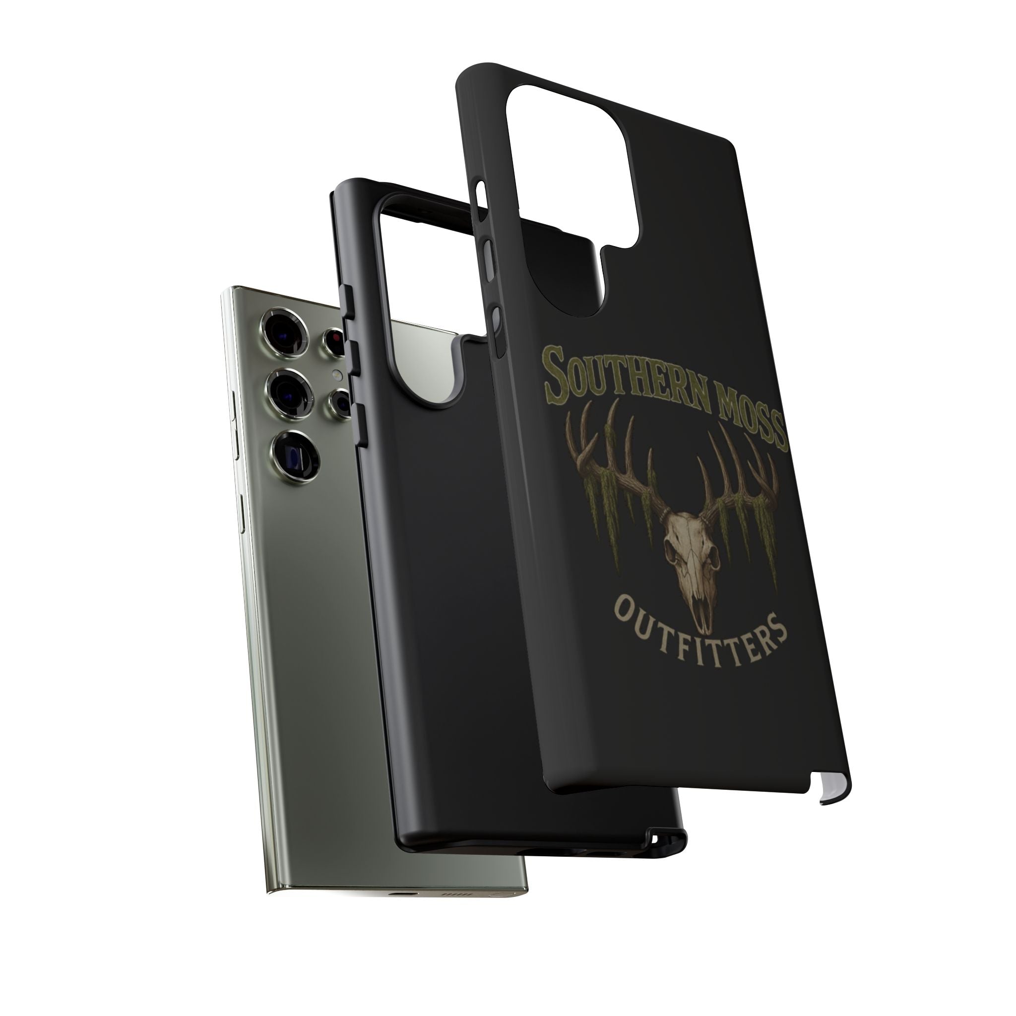Southern Moss Outfitters Skull Phone Case – Rugged Deer Antler Design, Outdoor Gear, Hunting Accessories, Rustic Style, Gift for Adventurers