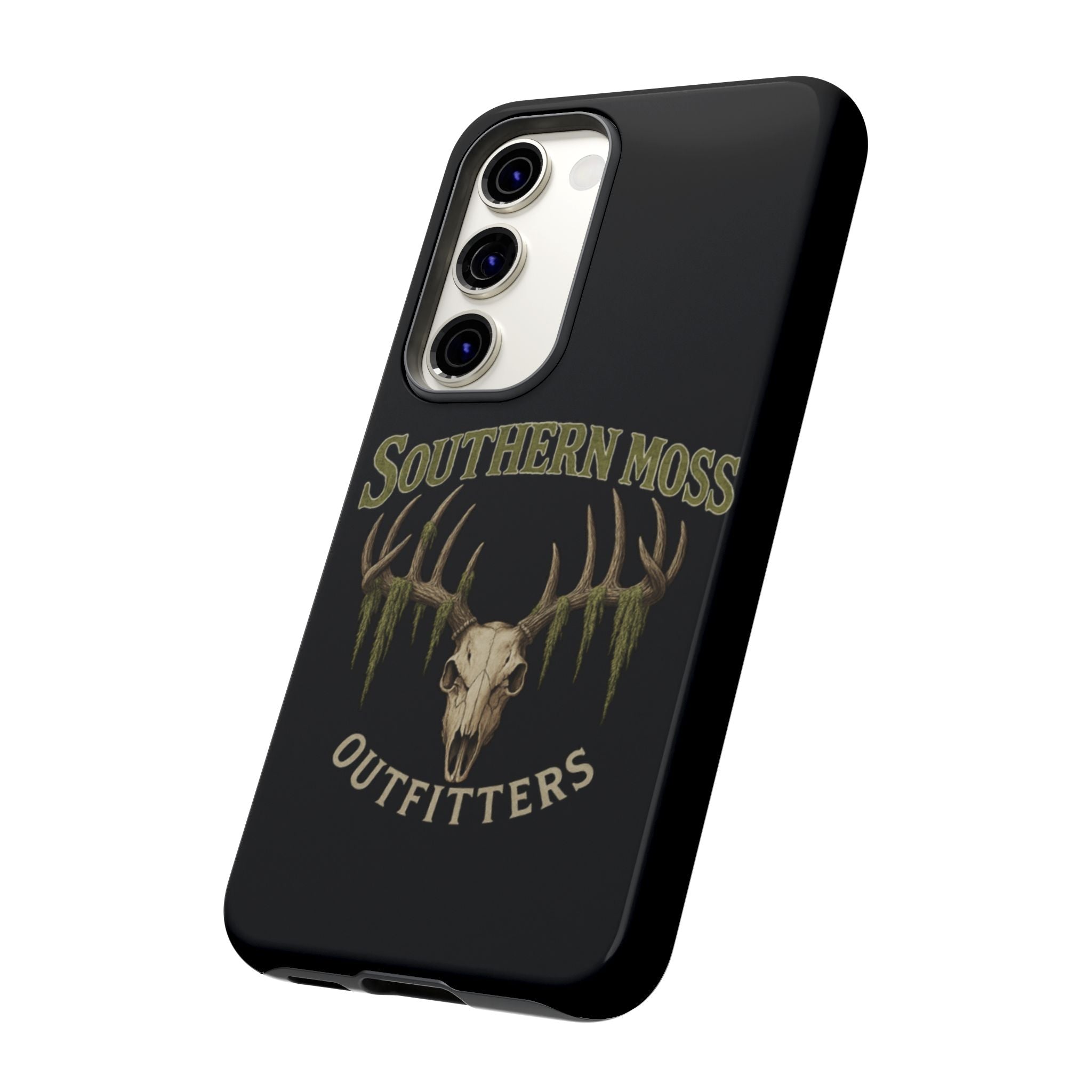 Southern Moss Outfitters Skull Phone Case – Rugged Deer Antler Design, Outdoor Gear, Hunting Accessories, Rustic Style, Gift for Adventurers