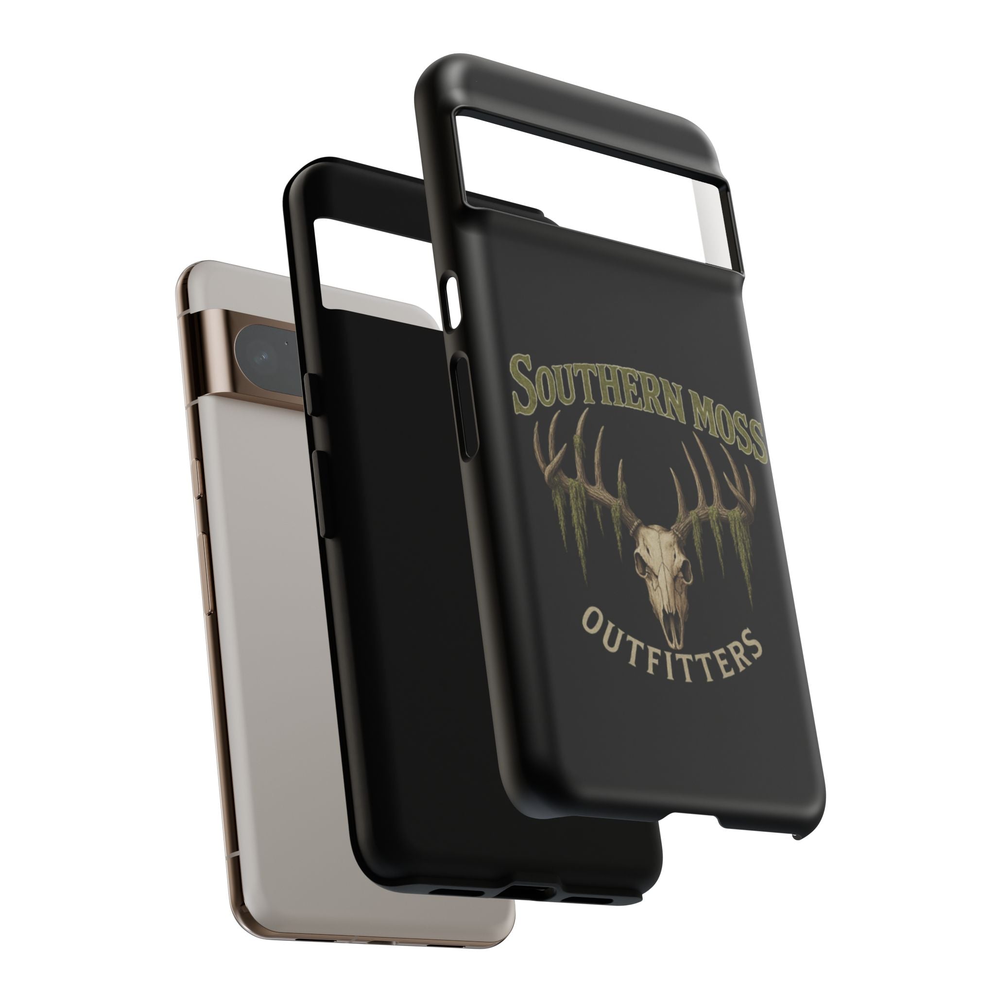 Southern Moss Outfitters Skull Phone Case – Rugged Deer Antler Design, Outdoor Gear, Hunting Accessories, Rustic Style, Gift for Adventurers