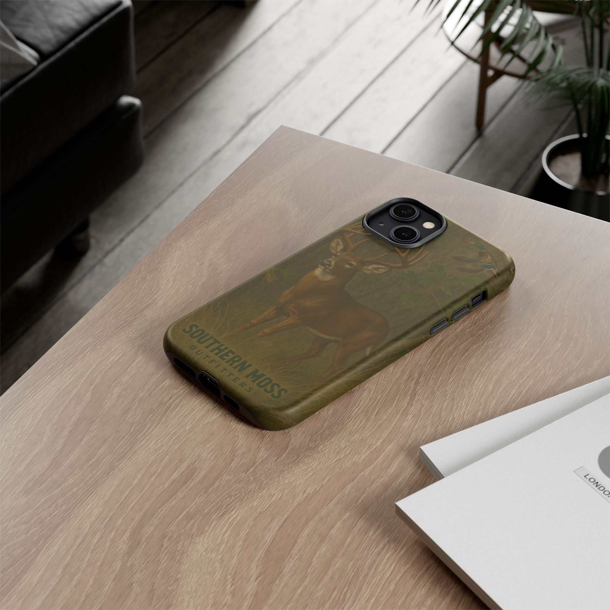 Hunting Phone Case – Deer & Ducks Design | Southern Moss Outfitters | Rugged Camo Outdoor iPhone Case