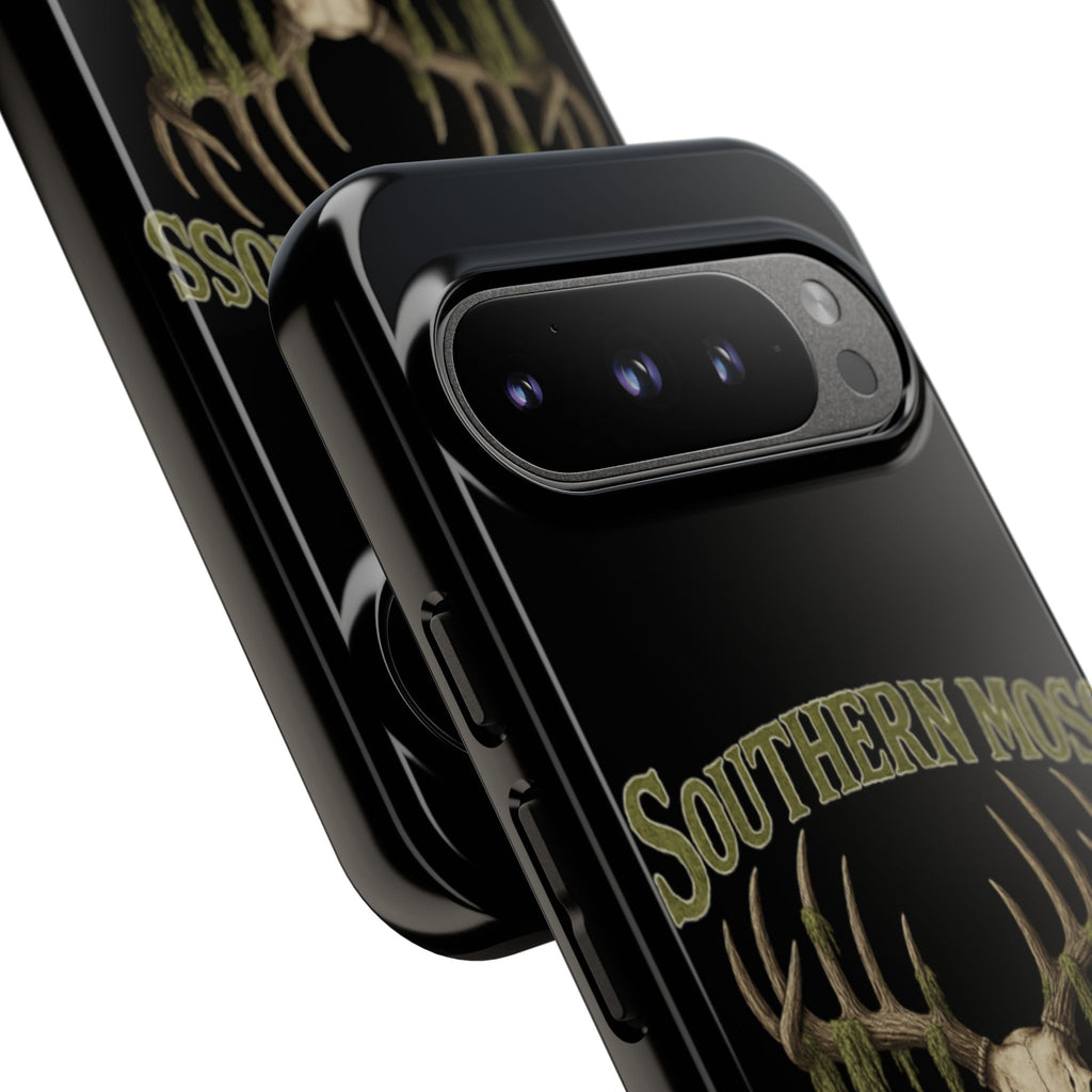 Southern Moss Outfitters Skull Phone Case – Rugged Deer Antler Design, Outdoor Gear, Hunting Accessories, Rustic Style, Gift for Adventurers