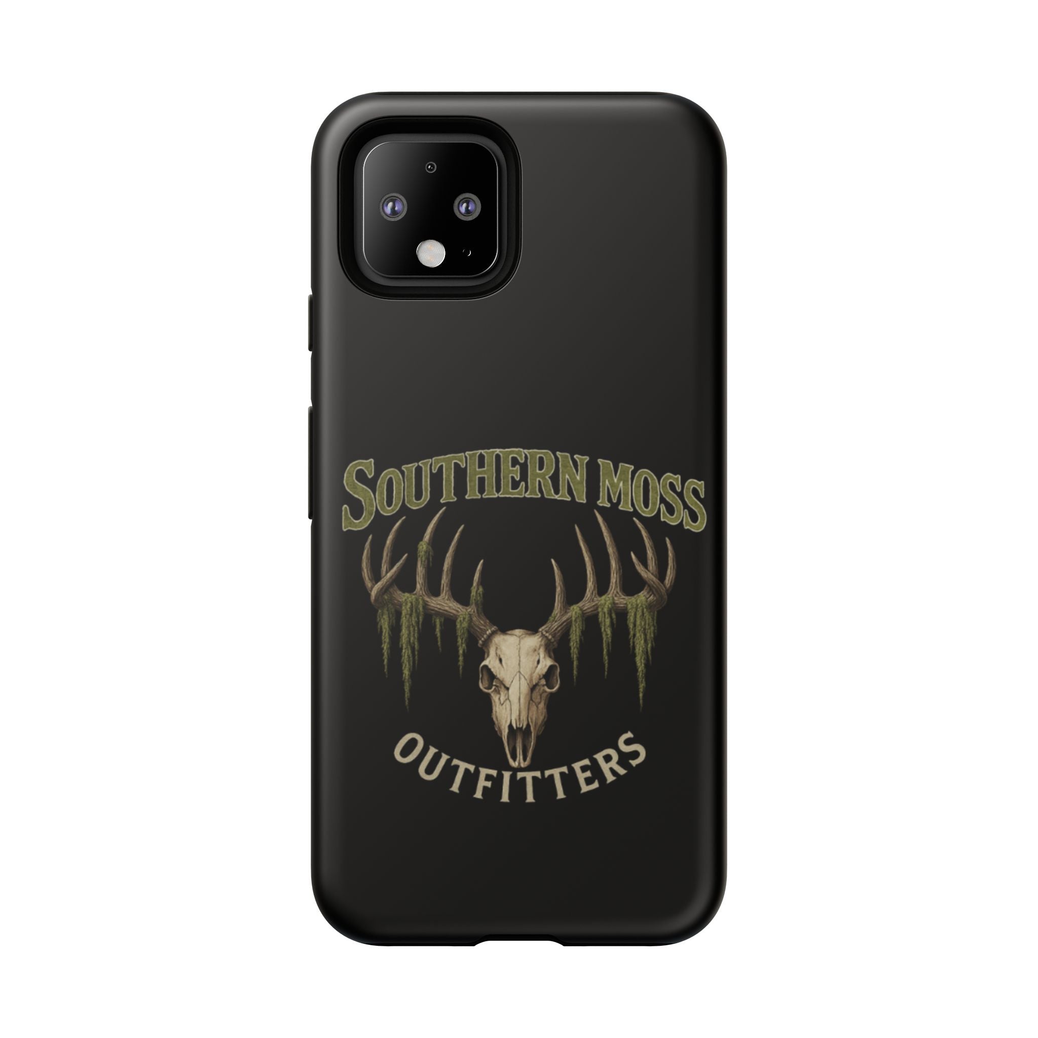 Southern Moss Outfitters Skull Phone Case – Rugged Deer Antler Design, Outdoor Gear, Hunting Accessories, Rustic Style, Gift for Adventurers