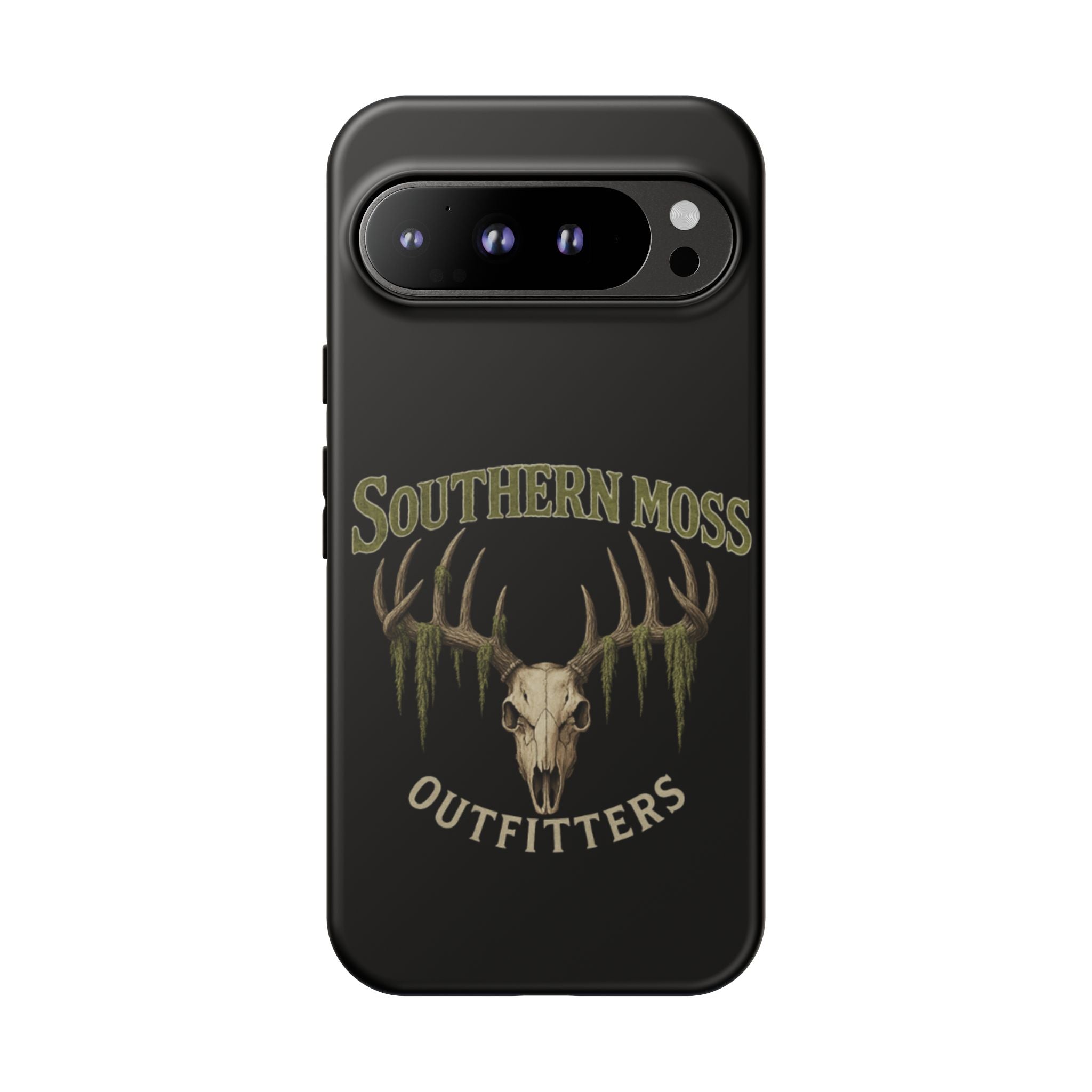 Southern Moss Outfitters Skull Phone Case – Rugged Deer Antler Design, Outdoor Gear, Hunting Accessories, Rustic Style, Gift for Adventurers
