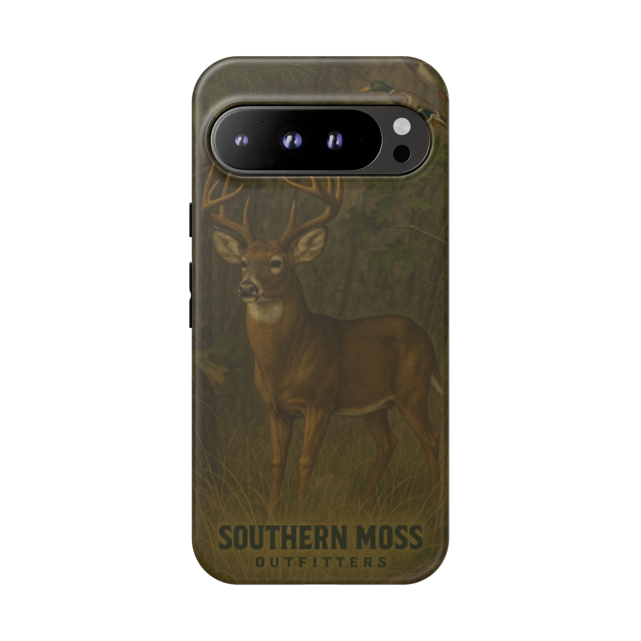 Hunting Phone Case – Deer & Ducks Design | Southern Moss Outfitters | Rugged Camo Outdoor iPhone Case