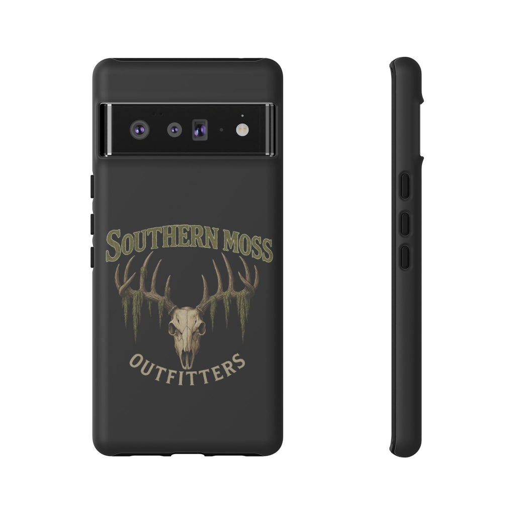 Southern Moss Outfitters Skull Phone Case – Rugged Deer Antler Design, Outdoor Gear, Hunting Accessories, Rustic Style, Gift for Adventurers