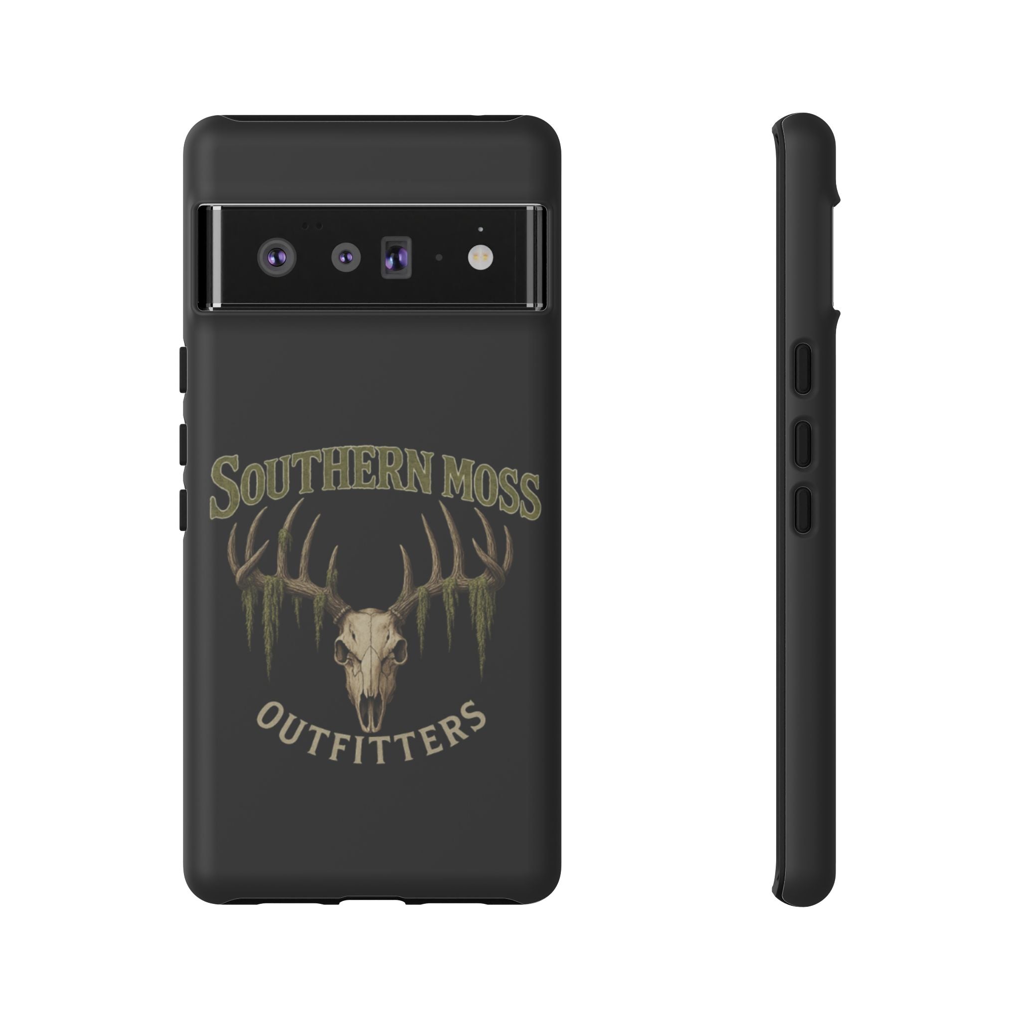 Southern Moss Outfitters Skull Phone Case – Rugged Deer Antler Design, Outdoor Gear, Hunting Accessories, Rustic Style, Gift for Adventurers