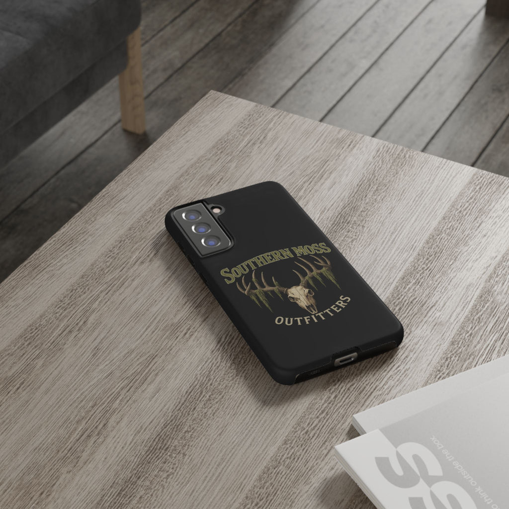 Southern Moss Outfitters Skull Phone Case – Rugged Deer Antler Design, Outdoor Gear, Hunting Accessories, Rustic Style, Gift for Adventurers