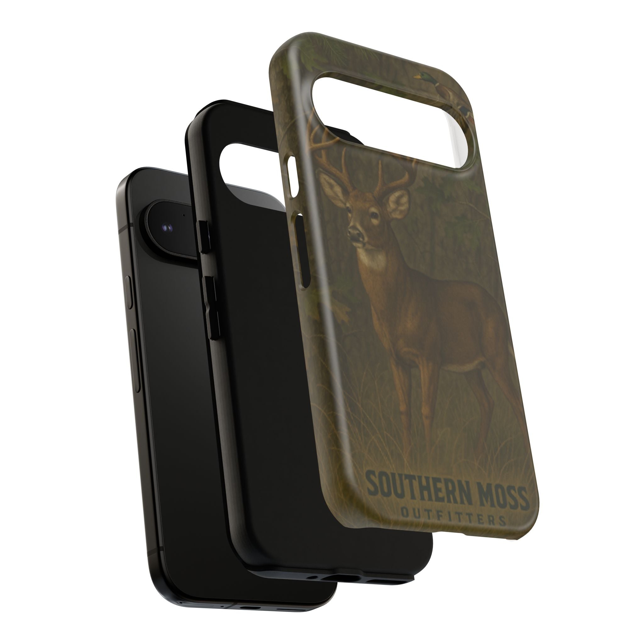Hunting Phone Case – Deer & Ducks Design | Southern Moss Outfitters | Rugged Camo Outdoor iPhone Case
