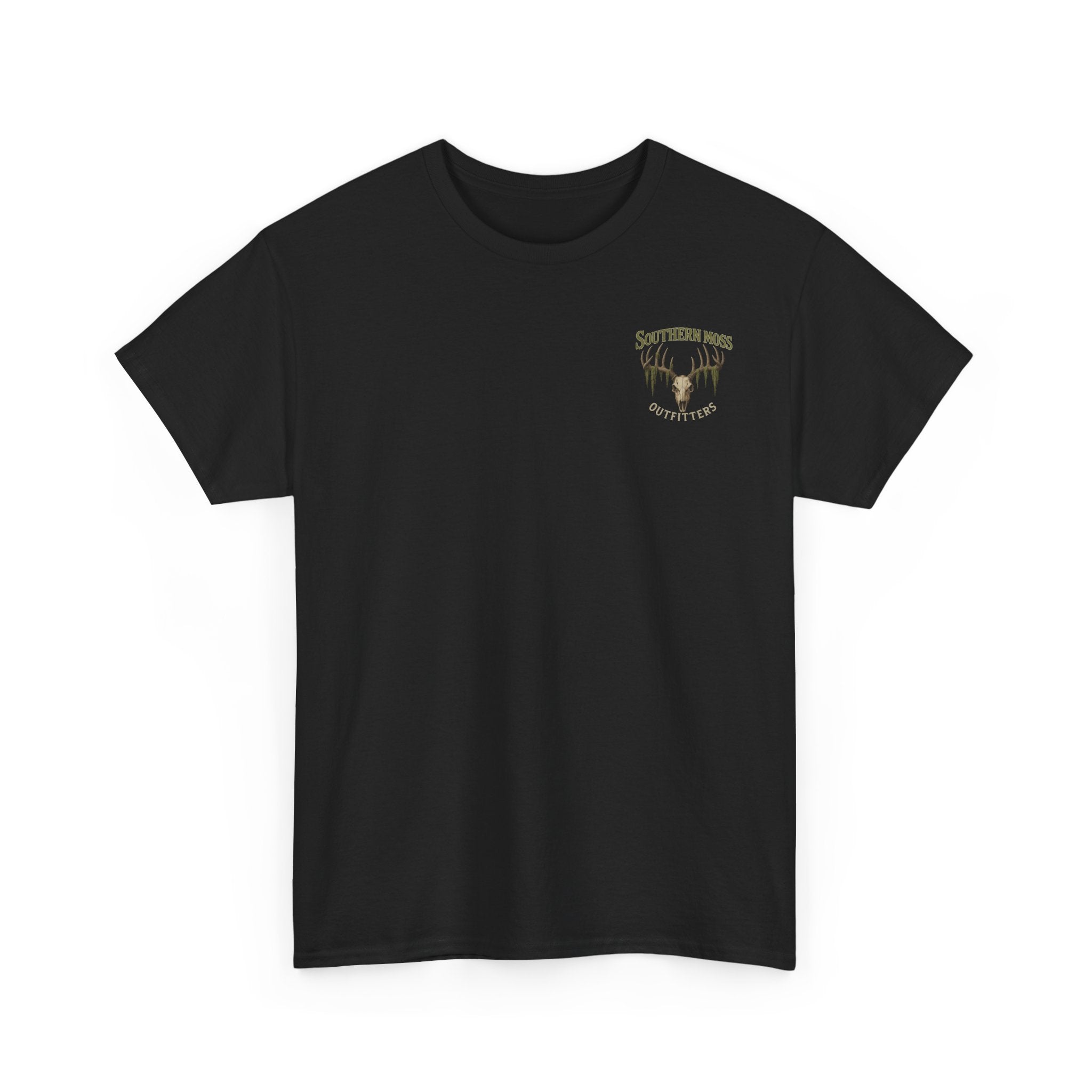 Southern Moss Outfitters Vintage Deer Skull Logo T-Shirt – Rugged Outdoor Lifestyle Tee, Casual Wear, Hunting Shirt, Outdoor Adventure, Gift for Nature Lovers