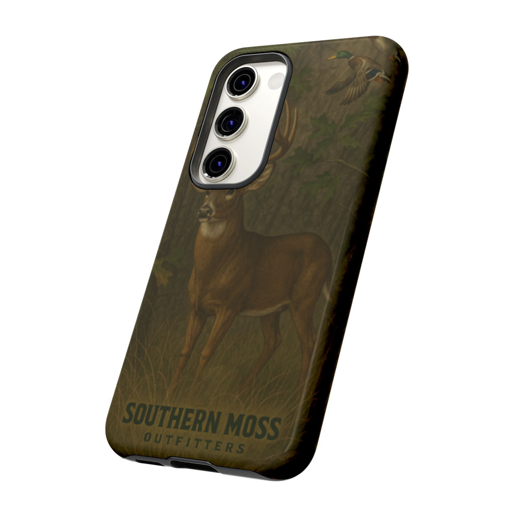 Hunting Phone Case – Deer & Ducks Design | Southern Moss Outfitters | Rugged Camo Outdoor iPhone Case