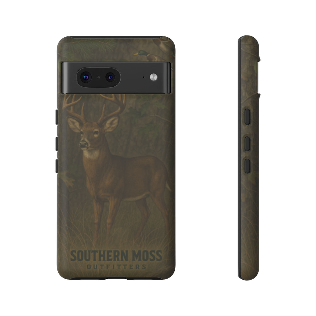 Hunting Phone Case – Deer & Ducks Design | Southern Moss Outfitters | Rugged Camo Outdoor iPhone Case