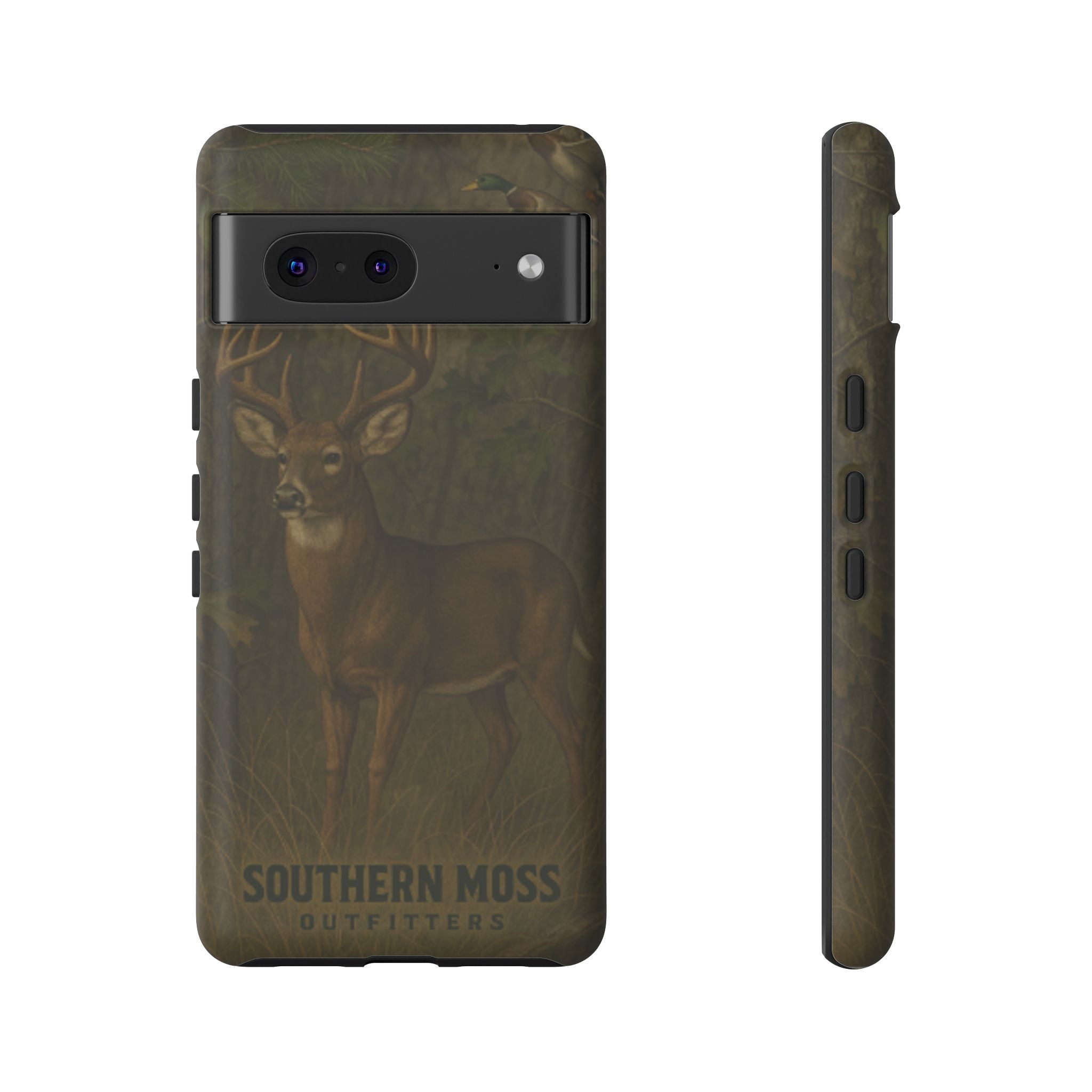 Hunting Phone Case – Deer & Ducks Design | Southern Moss Outfitters | Rugged Camo Outdoor iPhone Case