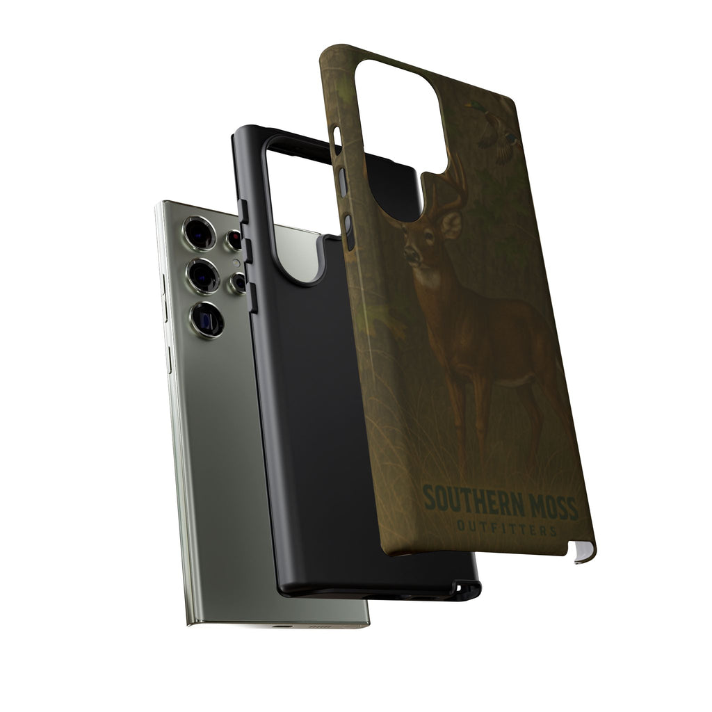 Hunting Phone Case – Deer & Ducks Design | Southern Moss Outfitters | Rugged Camo Outdoor iPhone Case