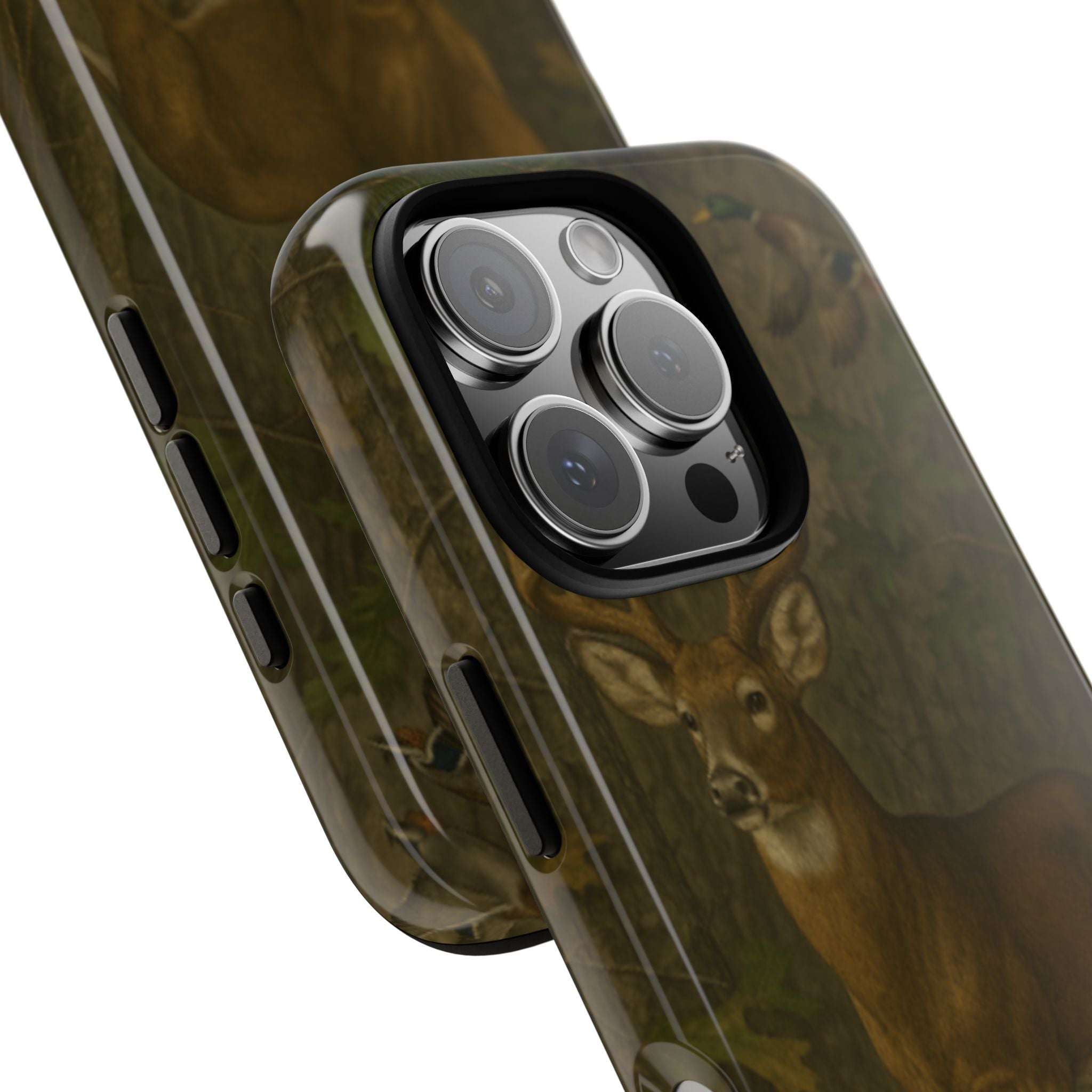Hunting Phone Case – Deer & Ducks Design | Southern Moss Outfitters | Rugged Camo Outdoor iPhone Case