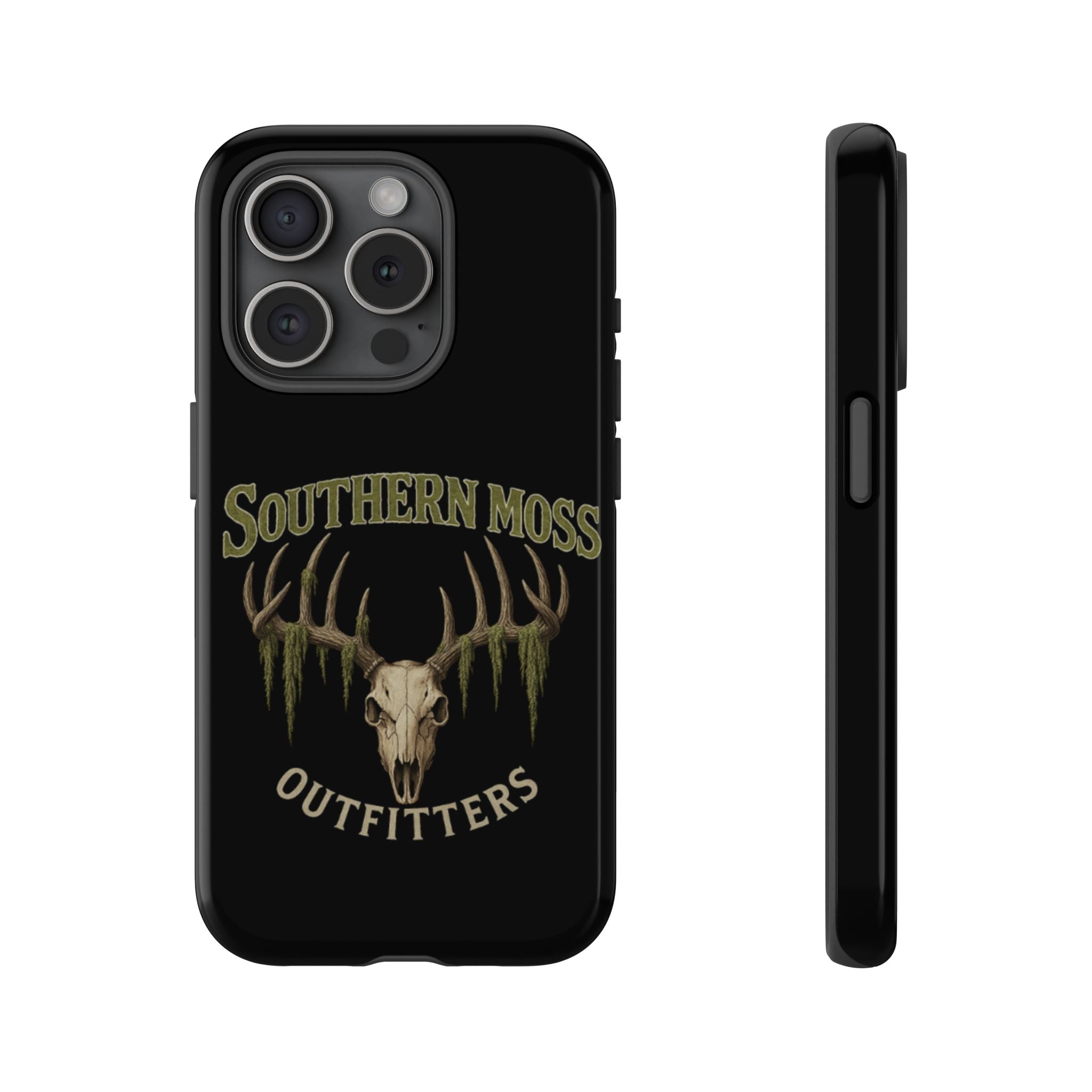Southern Moss Outfitters Skull Phone Case – Rugged Deer Antler Design, Outdoor Gear, Hunting Accessories, Rustic Style, Gift for Adventurers