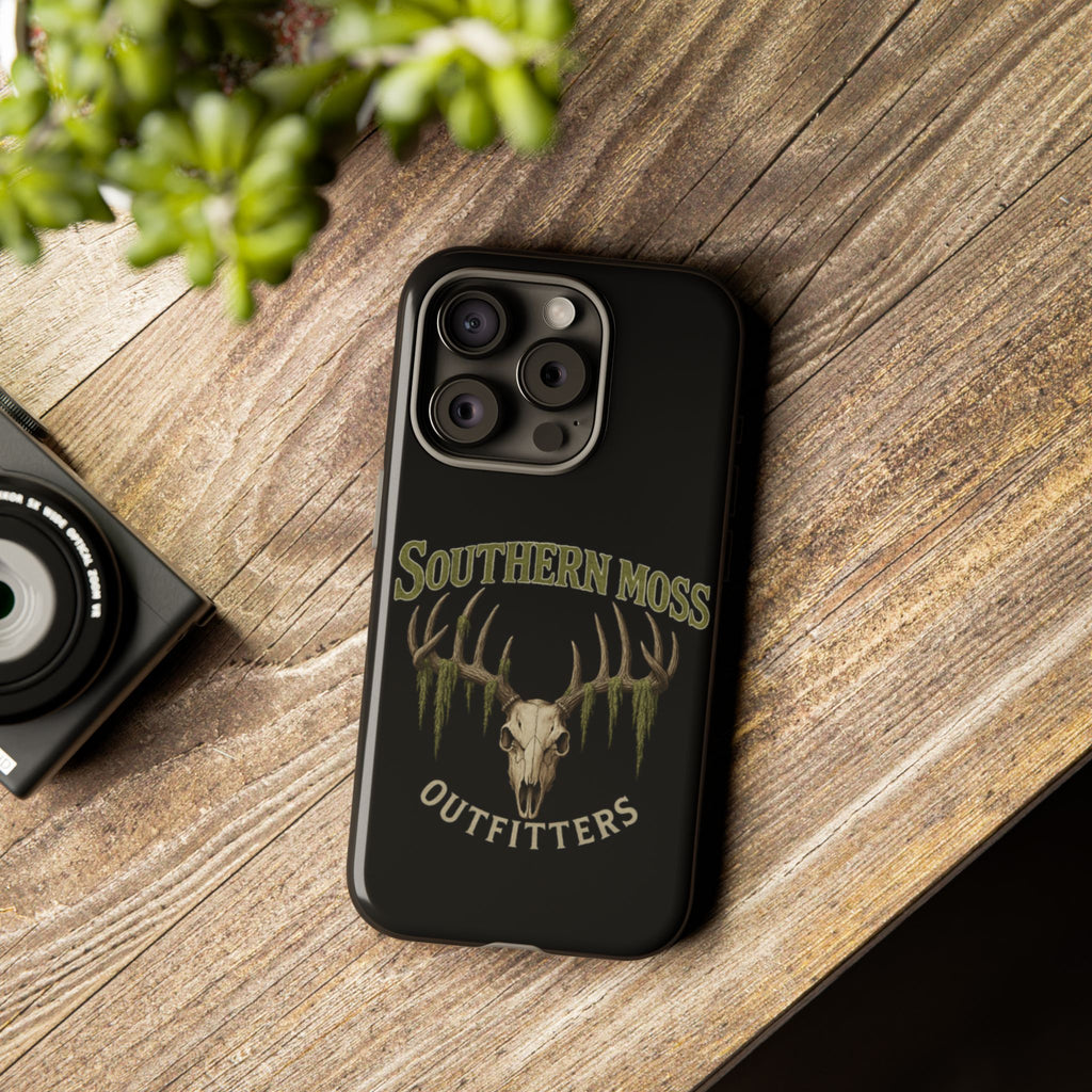 Southern Moss Outfitters Skull Phone Case – Rugged Deer Antler Design, Outdoor Gear, Hunting Accessories, Rustic Style, Gift for Adventurers