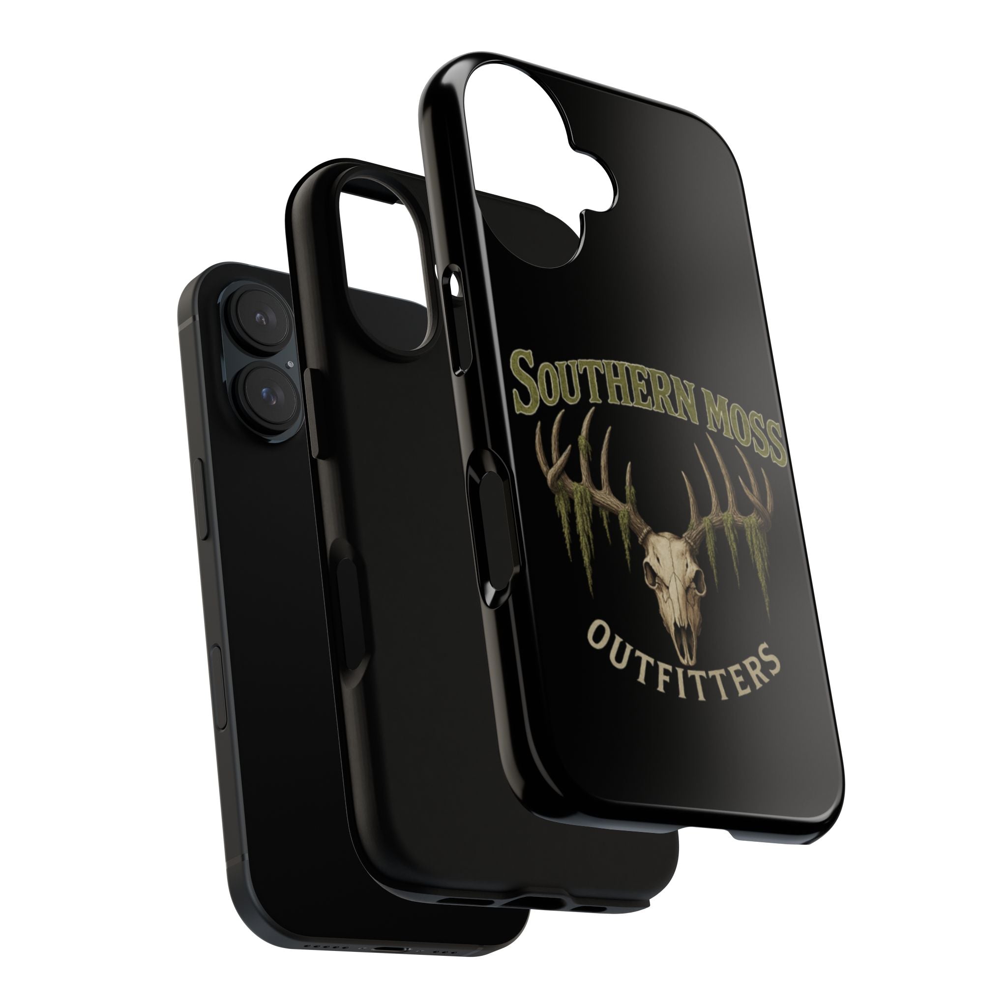 Southern Moss Outfitters Skull Phone Case – Rugged Deer Antler Design, Outdoor Gear, Hunting Accessories, Rustic Style, Gift for Adventurers