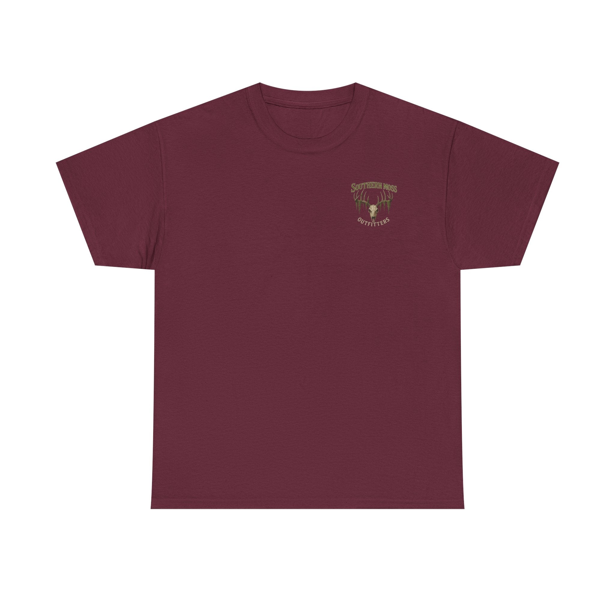 Southern Moss Outfitters Vintage Deer Skull Logo T-Shirt – Rugged Outdoor Lifestyle Tee, Casual Wear, Hunting Shirt, Outdoor Adventure, Gift for Nature Lovers