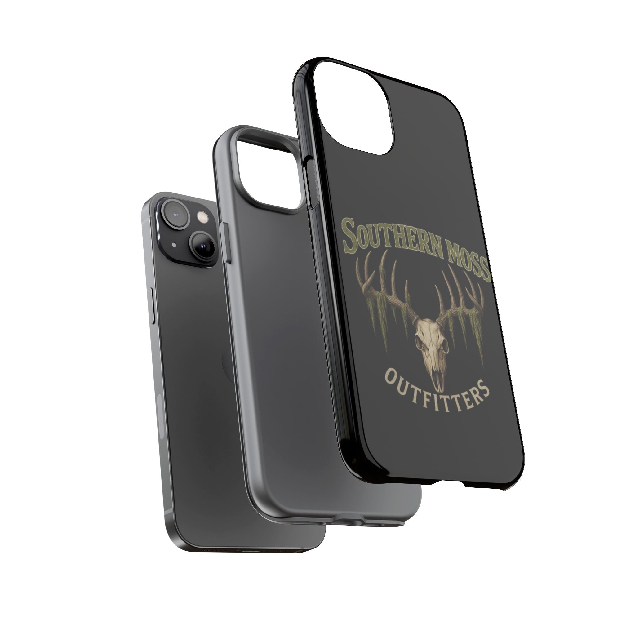 Southern Moss Outfitters Skull Phone Case – Rugged Deer Antler Design, Outdoor Gear, Hunting Accessories, Rustic Style, Gift for Adventurers