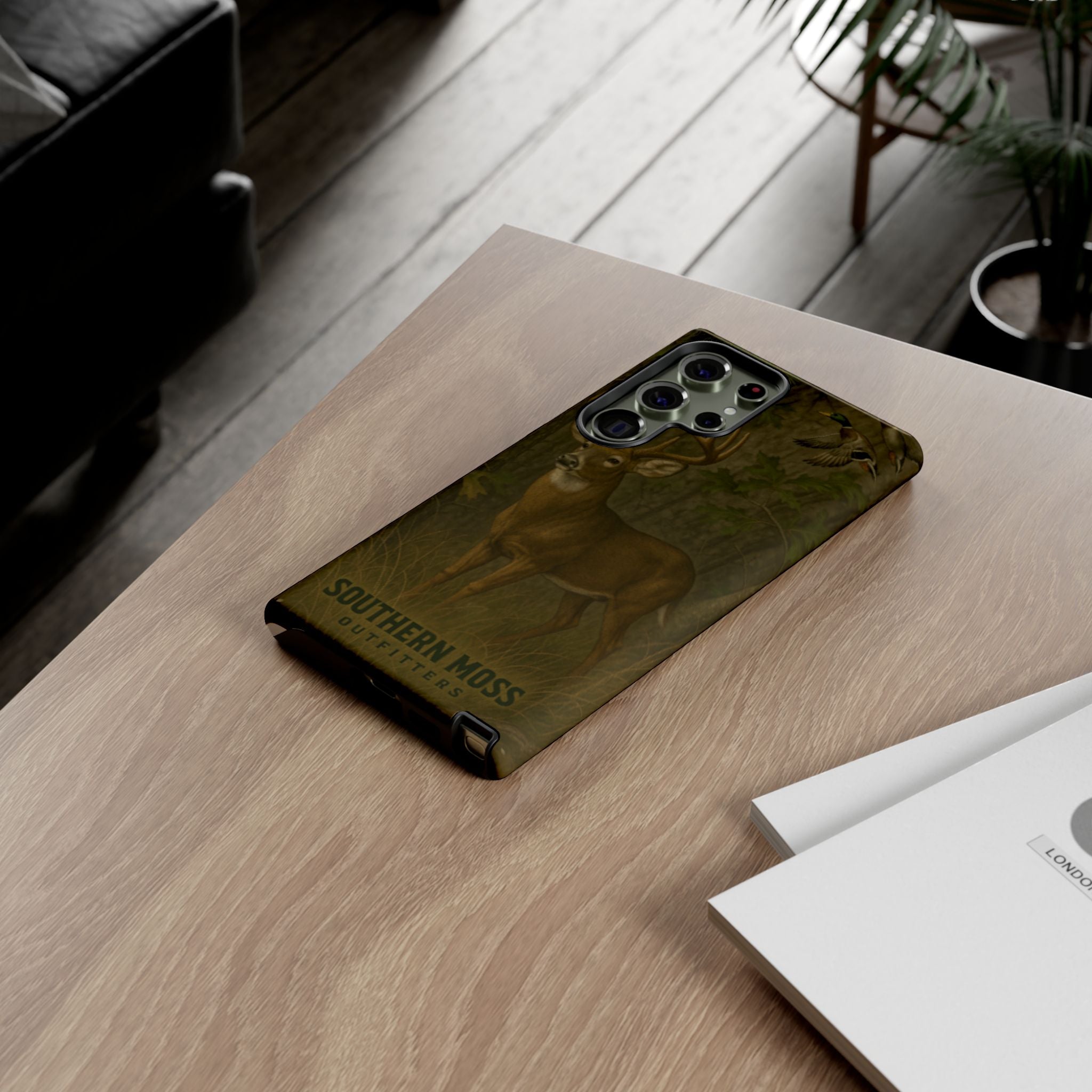 Hunting Phone Case – Deer & Ducks Design | Southern Moss Outfitters | Rugged Camo Outdoor iPhone Case