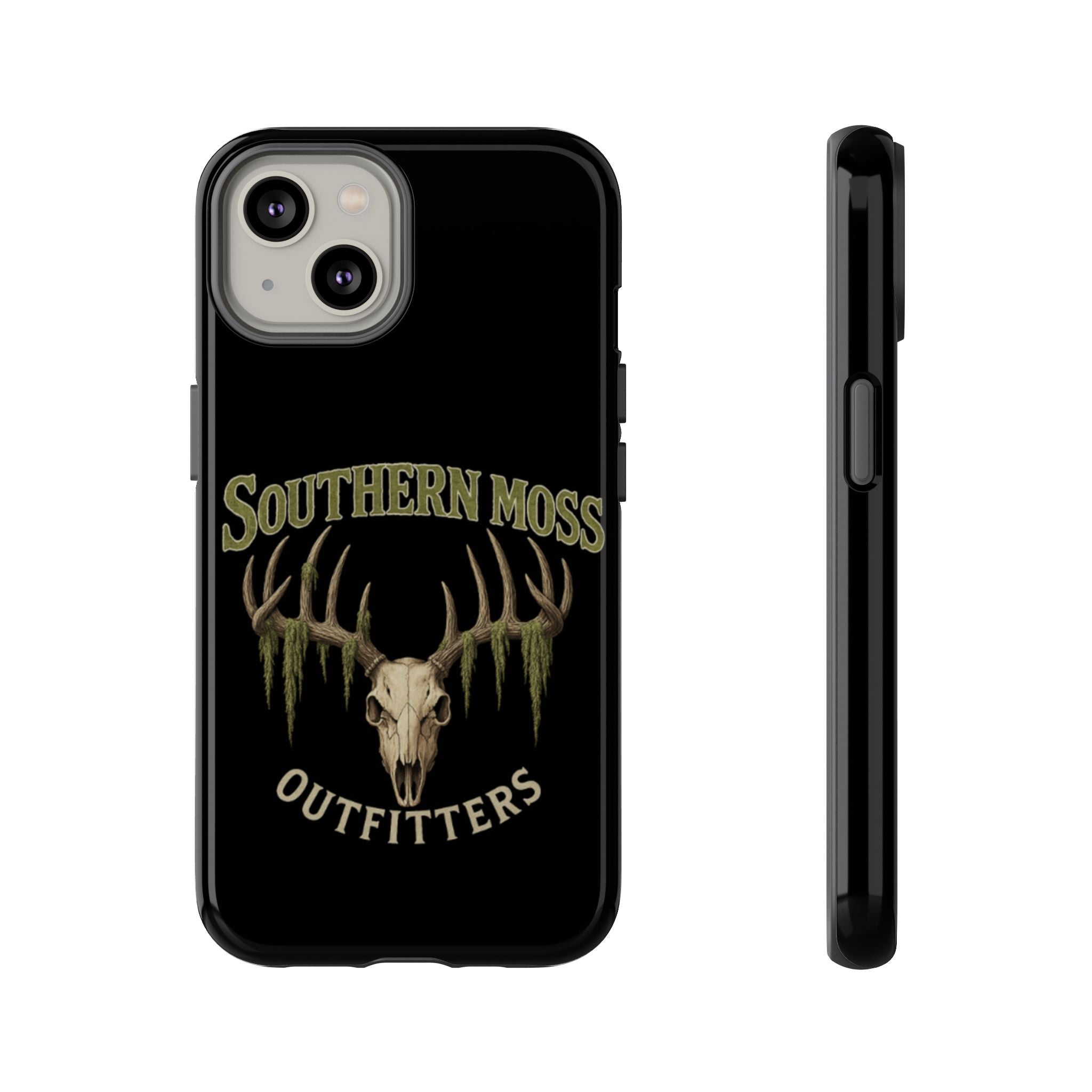 Southern Moss Outfitters Skull Phone Case – Rugged Deer Antler Design, Outdoor Gear, Hunting Accessories, Rustic Style, Gift for Adventurers