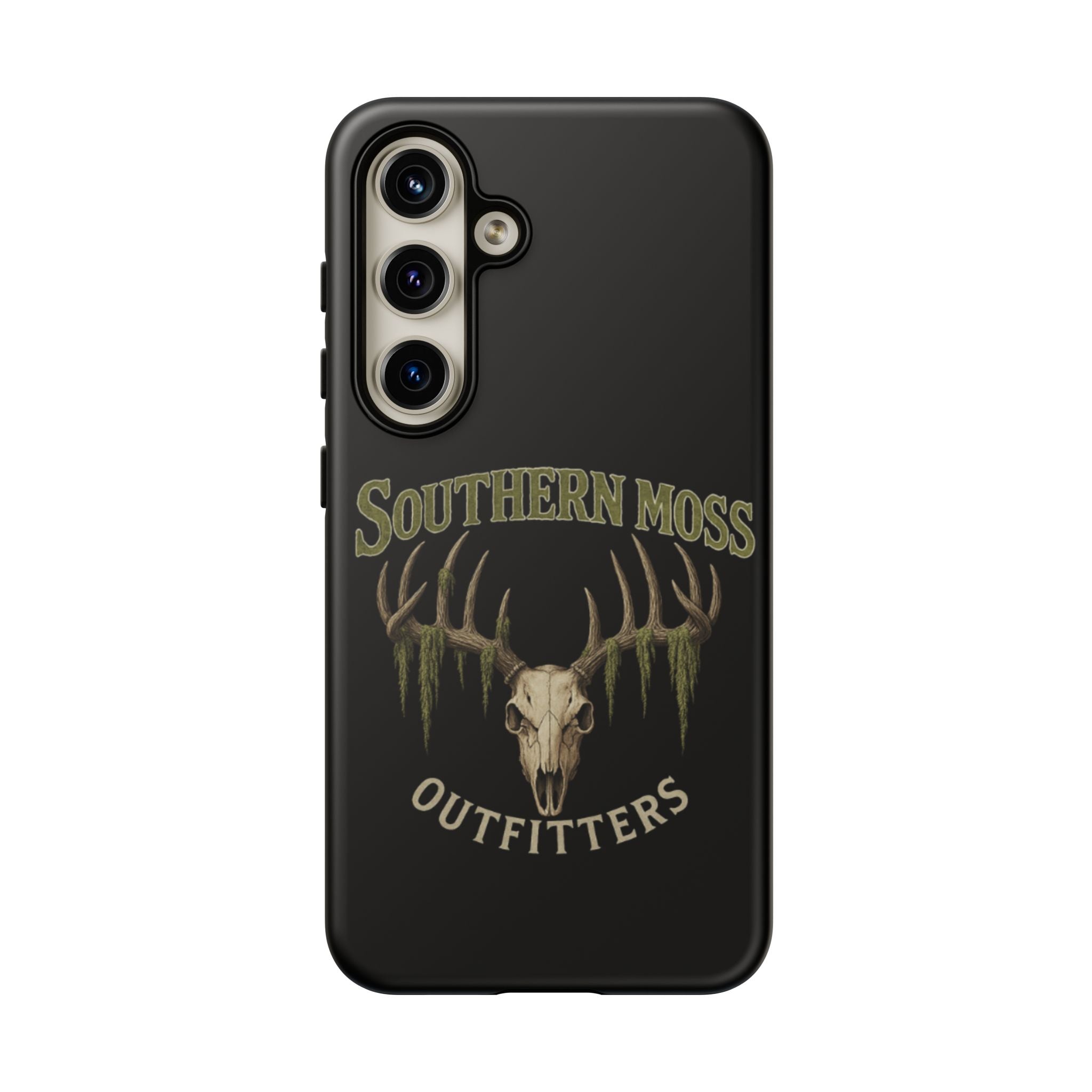 Southern Moss Outfitters Skull Phone Case – Rugged Deer Antler Design, Outdoor Gear, Hunting Accessories, Rustic Style, Gift for Adventurers