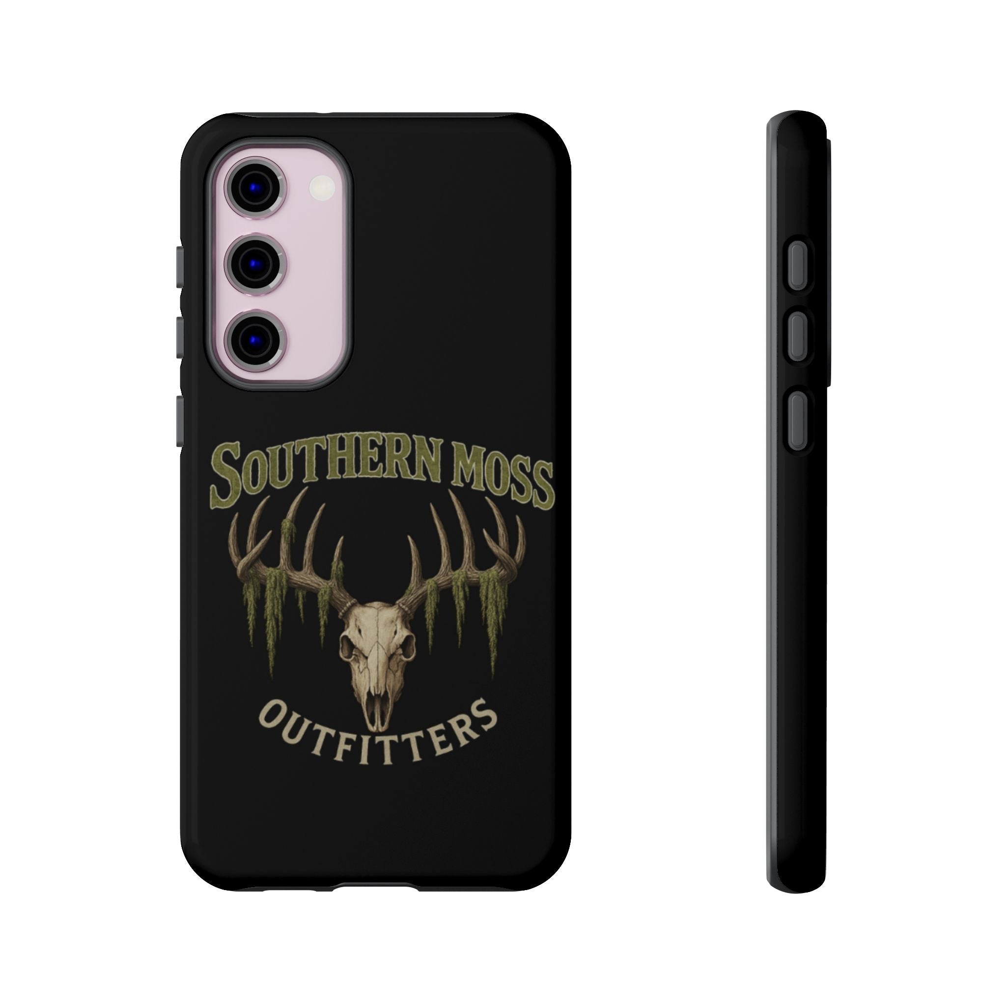 Southern Moss Outfitters Skull Phone Case – Rugged Deer Antler Design, Outdoor Gear, Hunting Accessories, Rustic Style, Gift for Adventurers