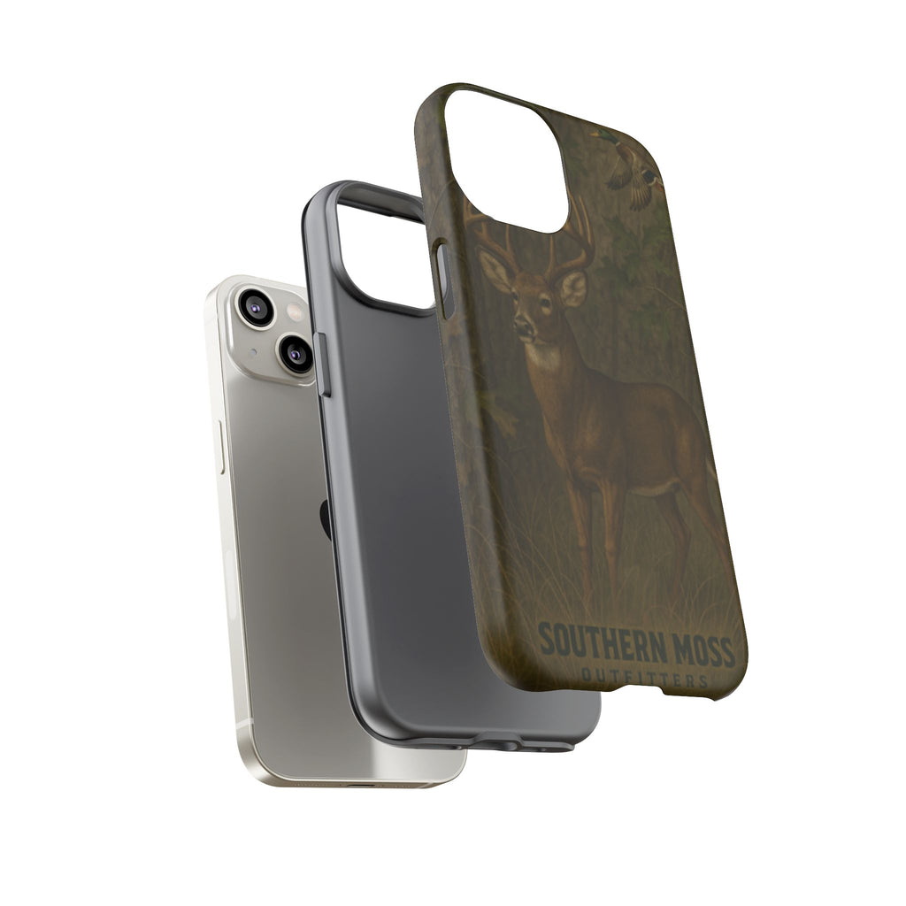 Hunting Phone Case – Deer & Ducks Design | Southern Moss Outfitters | Rugged Camo Outdoor iPhone Case